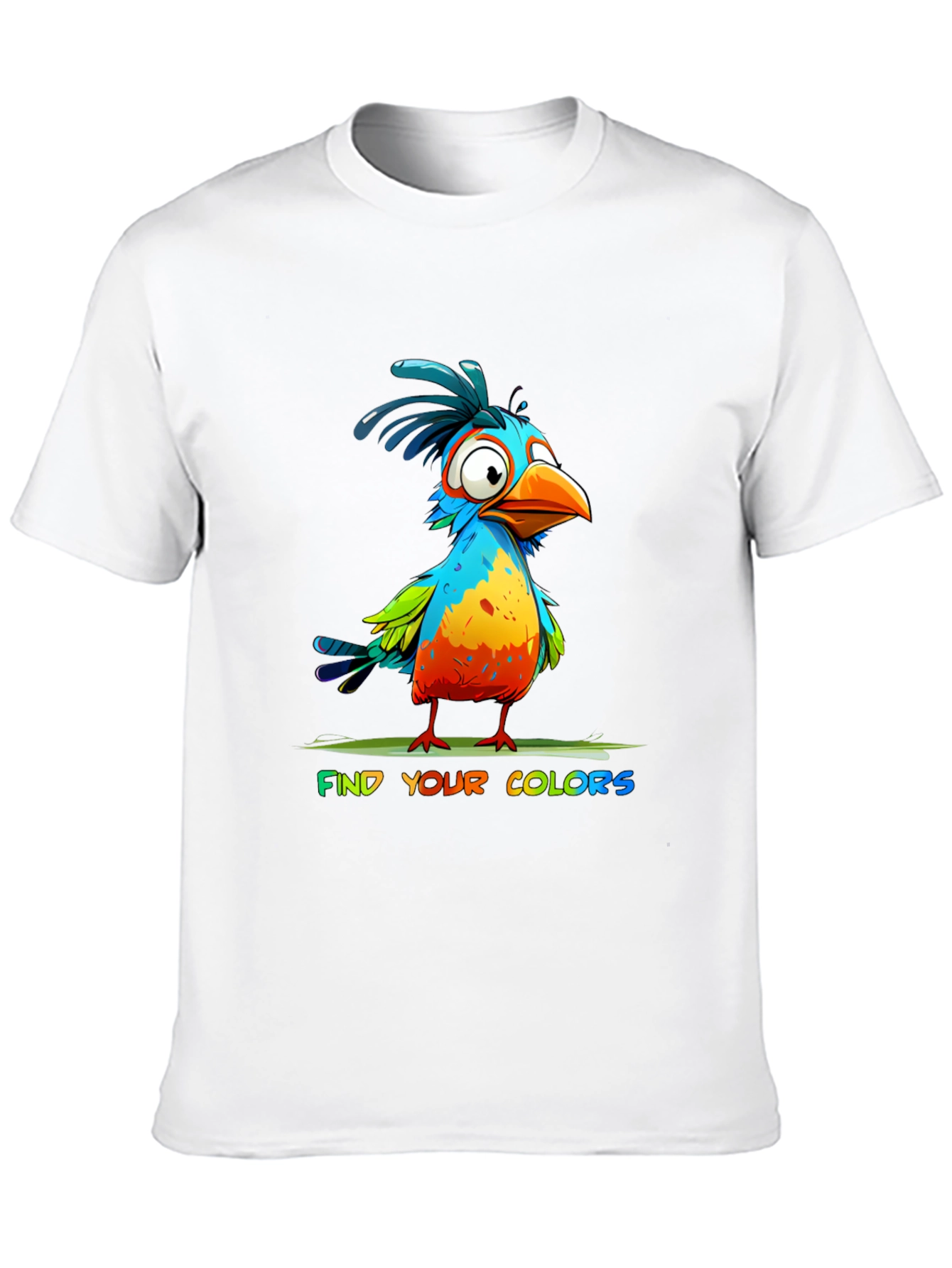 Black Colorful Cartoon Bird T-Shirt - Find Your Colors view 10
