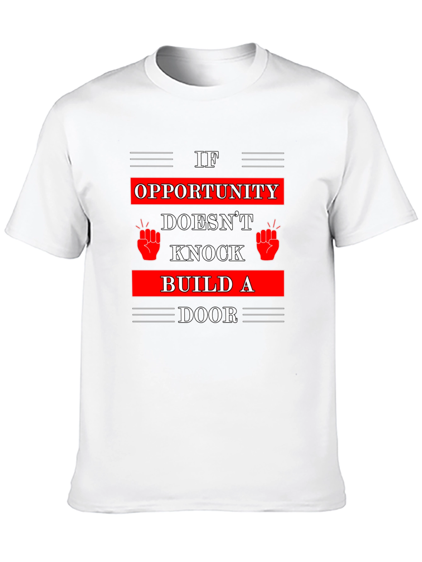Black Opportunity Knocks T-Shirt - Build A Door view 10