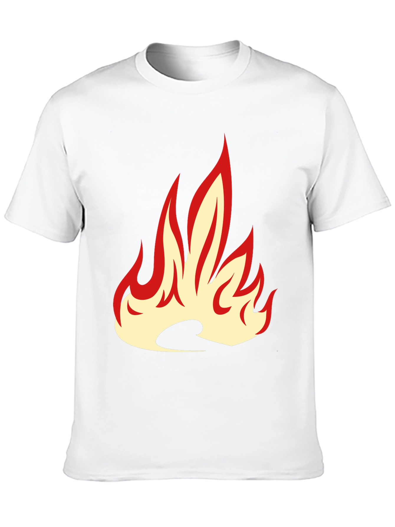 Black Fiery Flame Graphic Tee - Bold Black T-Shirt view 10