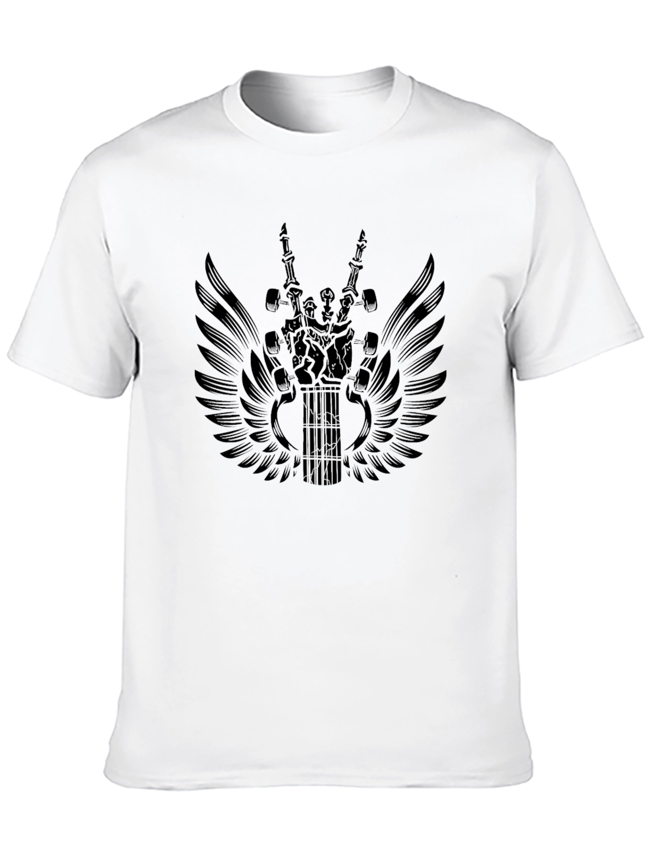 Black Winged Guitar Graphic Tee - Rocker Style view 10