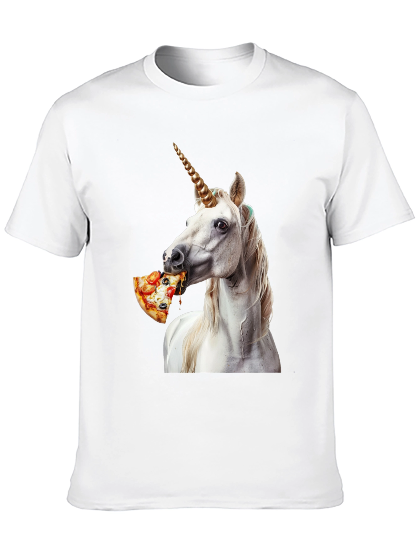 Black Unicorn Eating Pizza Graphic Tee view 10