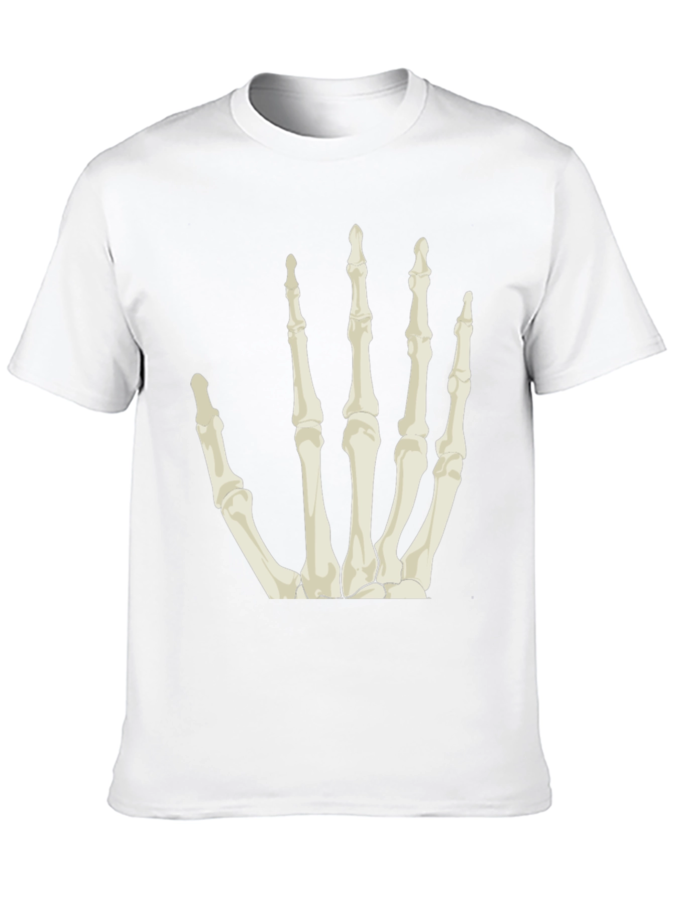 Black Skeleton Hand Graphic Tee - Black Cotton T-Shirt view 10