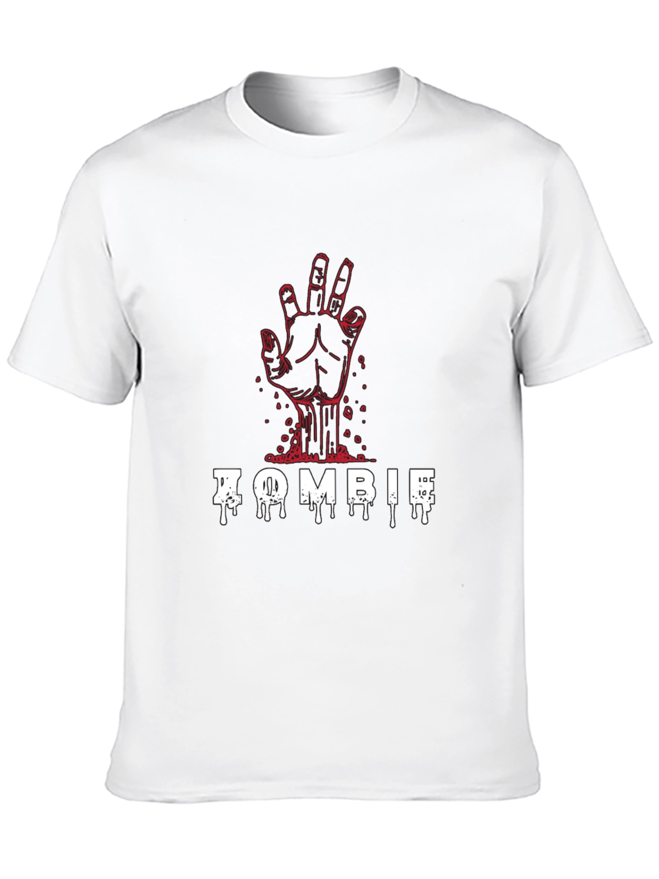 Black Zombie Hand Graphic Tee - Black Cotton T-Shirt view 10