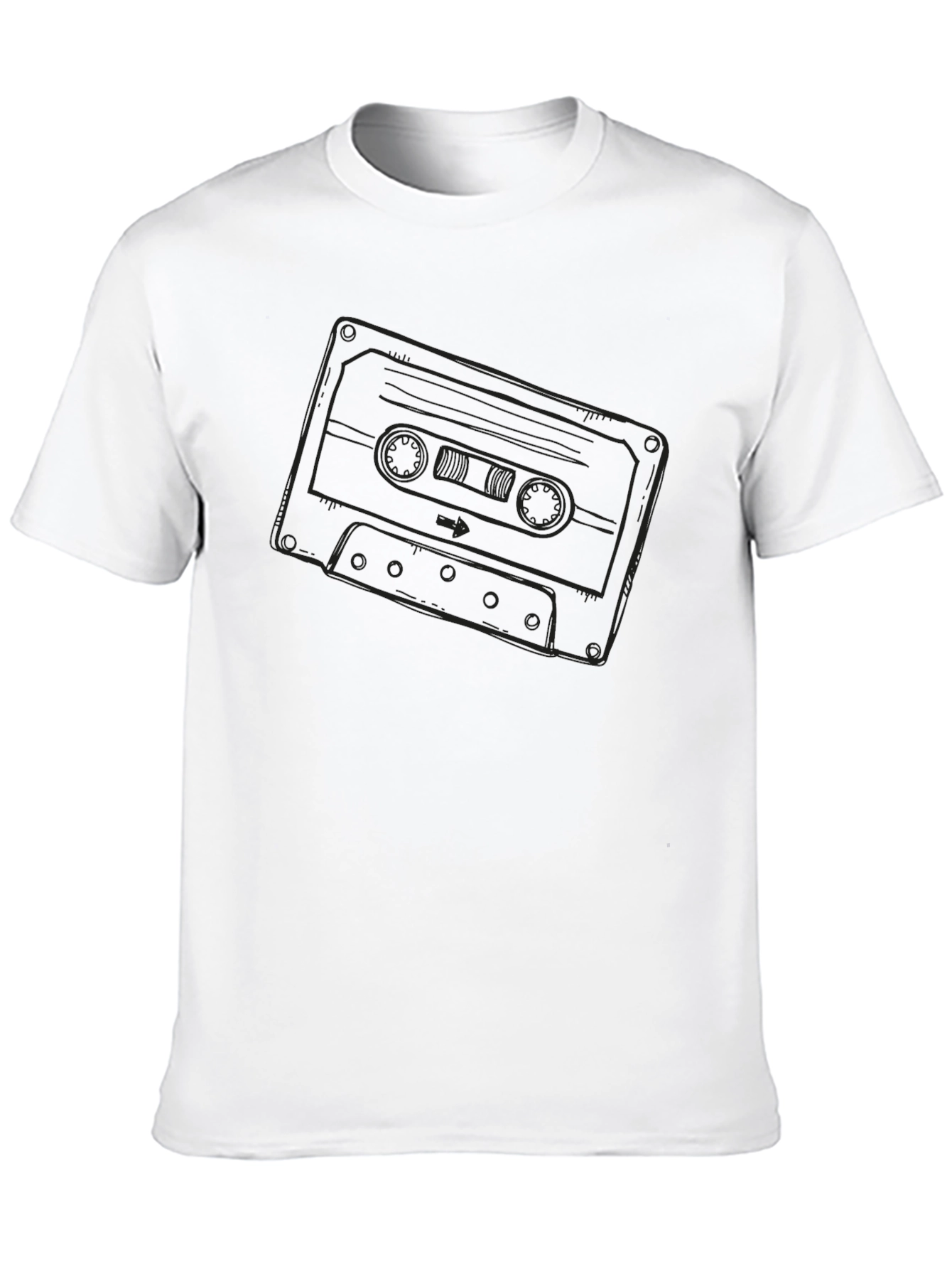 Black Retro Cassette Tape Graphic Black T-Shirt view 10