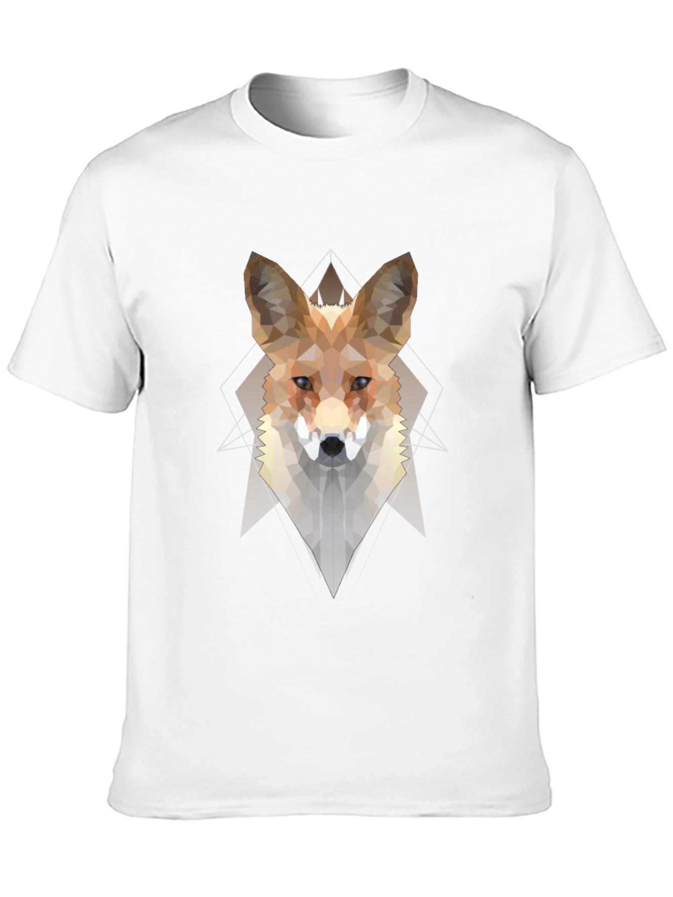 Black Geometric Fox Graphic Tee - Men's Black T-Shirt view 10