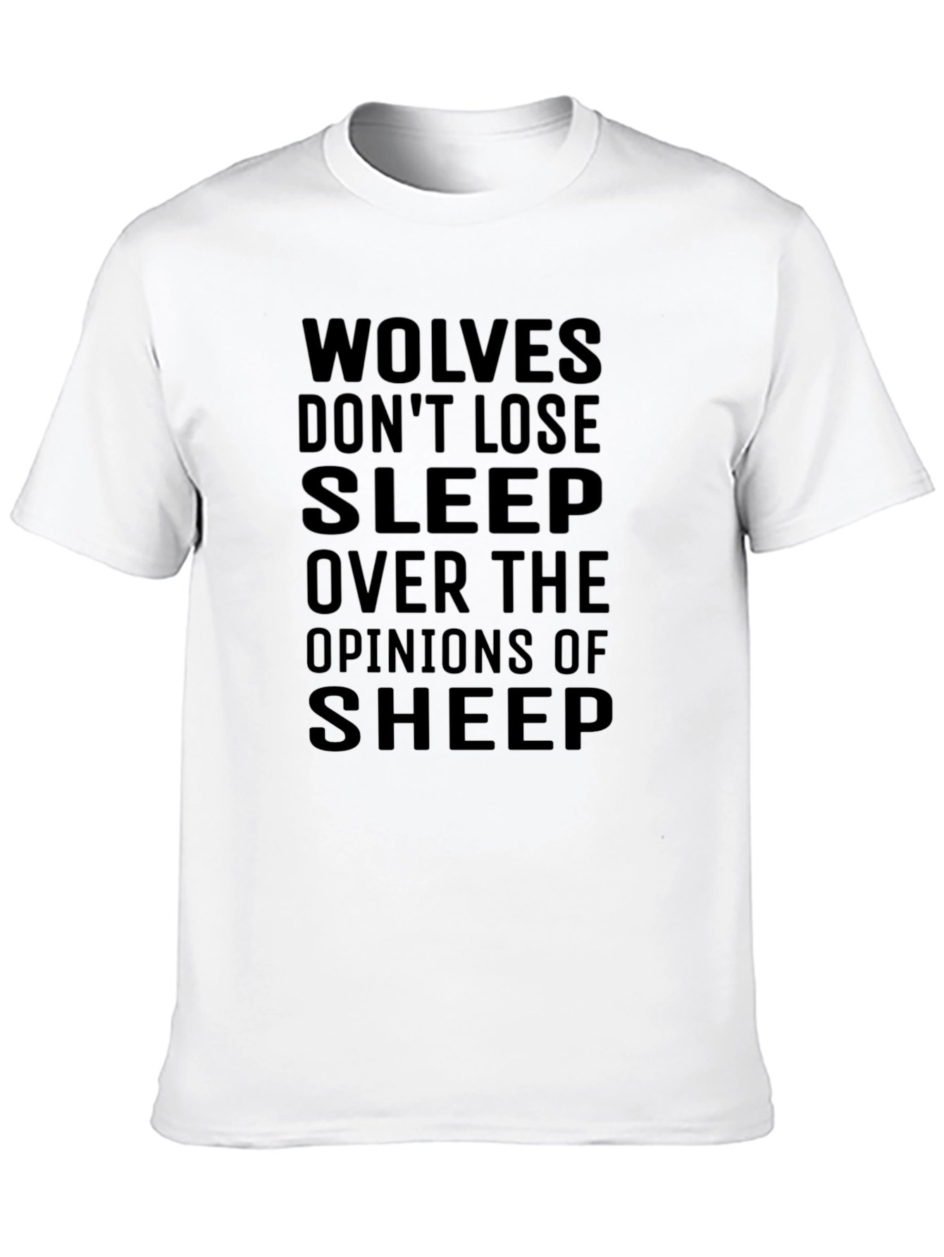 Black Wolves Don't Lose Sleep T-Shirt - Black view 10