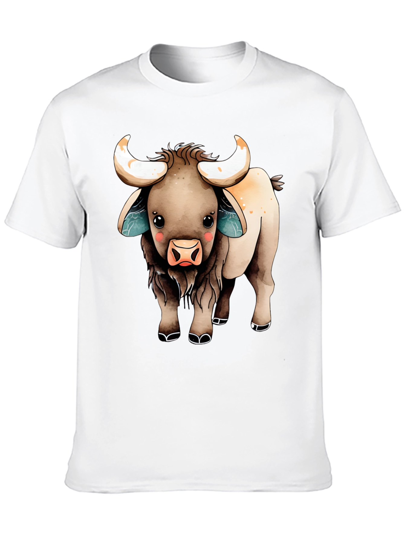 Black Cute Cartoon Highland Cow T-Shirt view 10