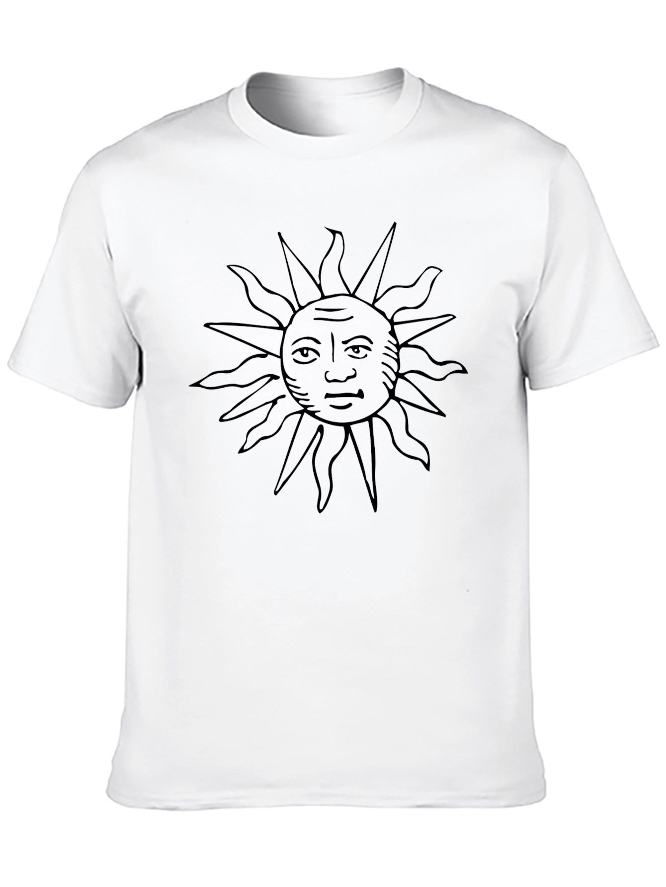 Black Sun Face Graphic Black T-Shirt view 10