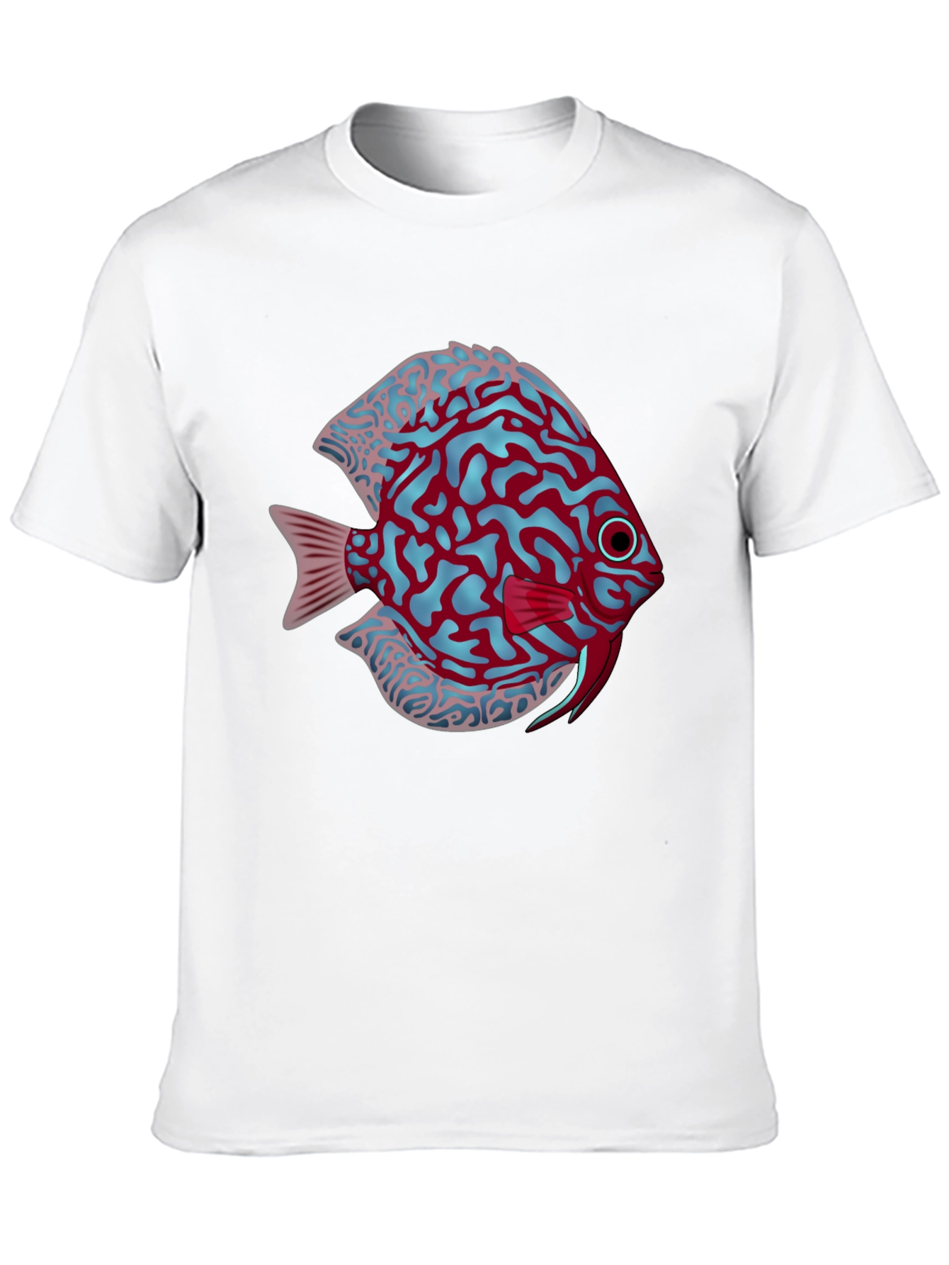 Cool Graphic Fish Print Black Tee - 10