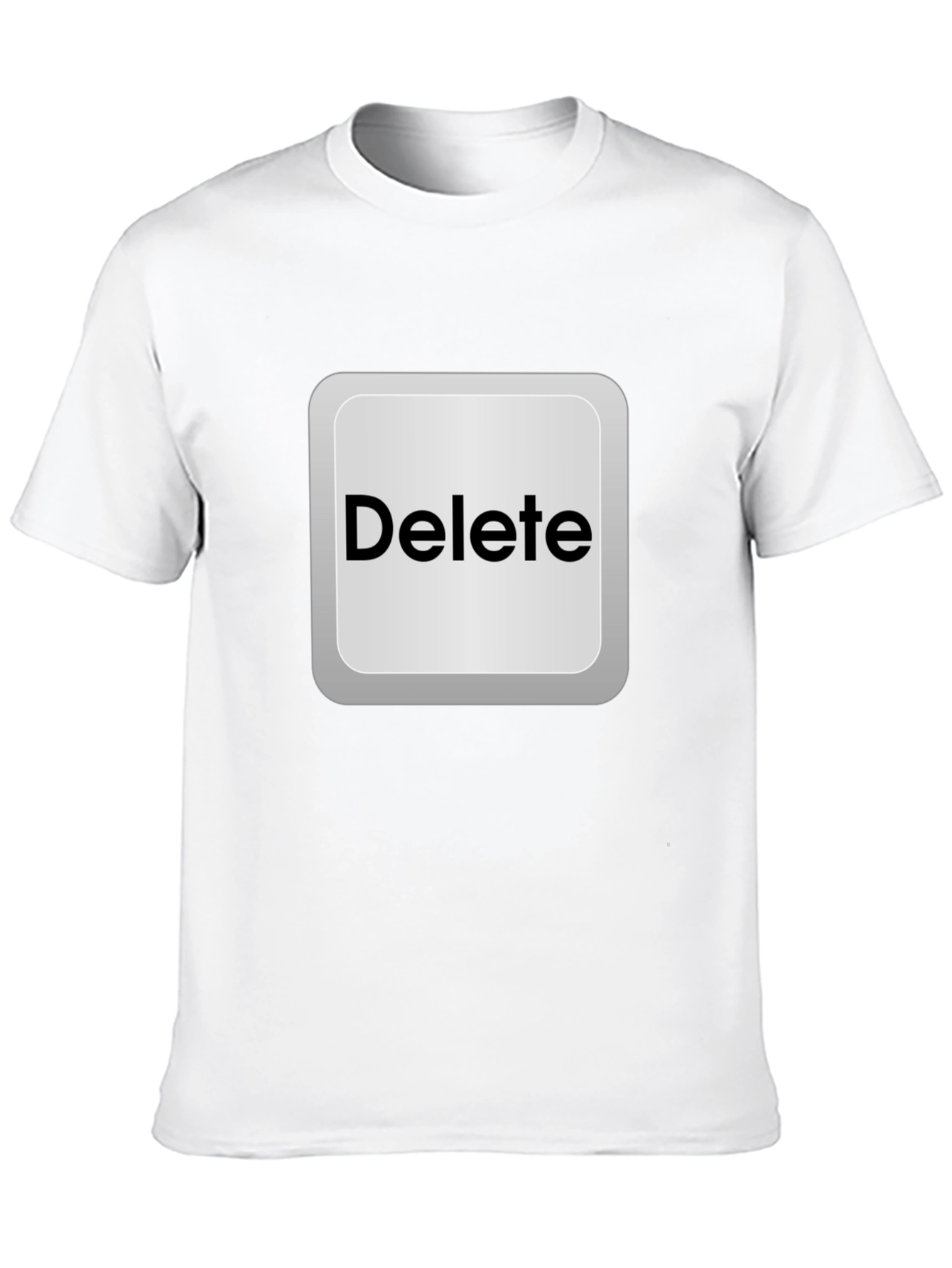 Black Delete Button Graphic Tee - Novelty Design view 10
