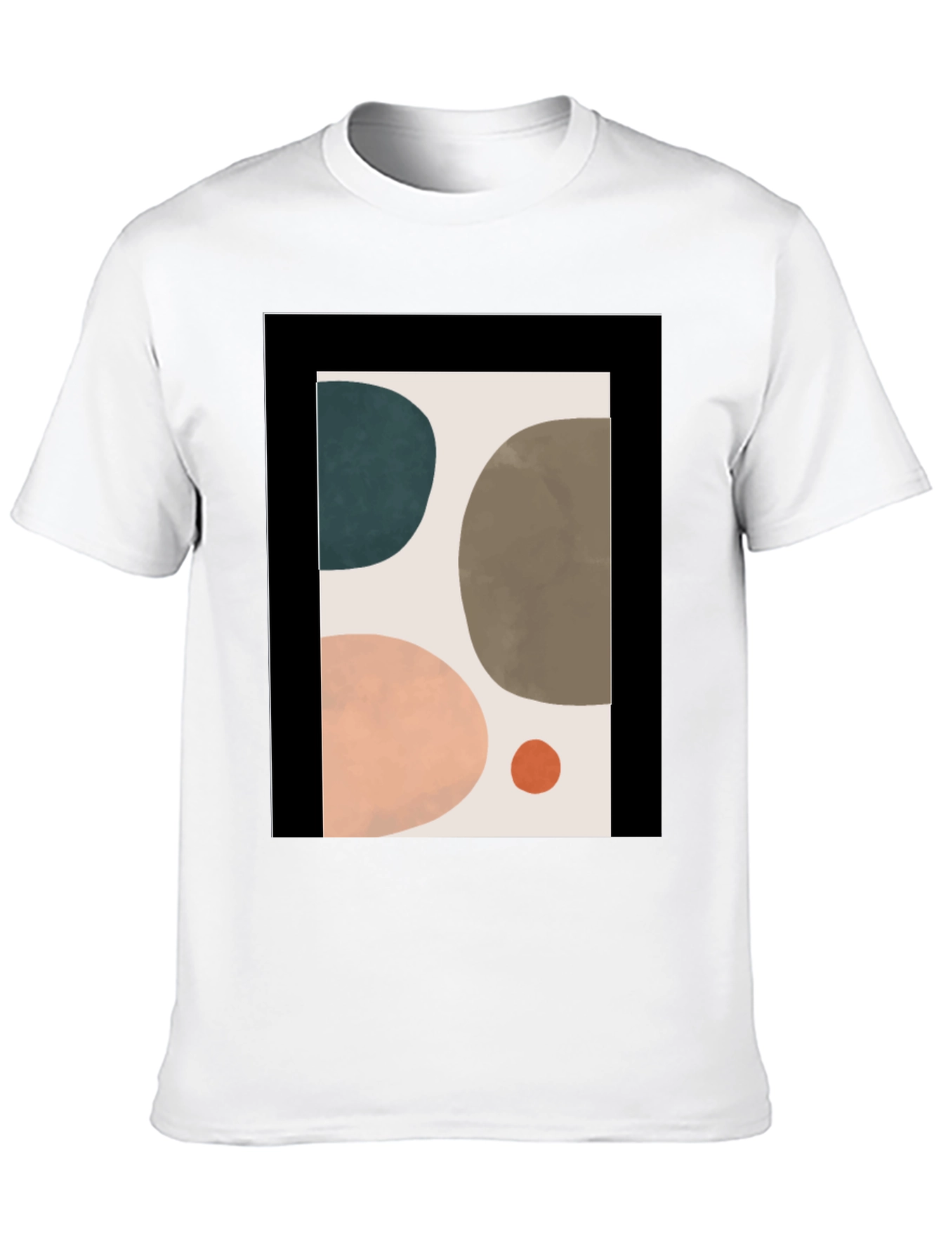 Black Abstract Art T-Shirt - Modern Design Tee view 10
