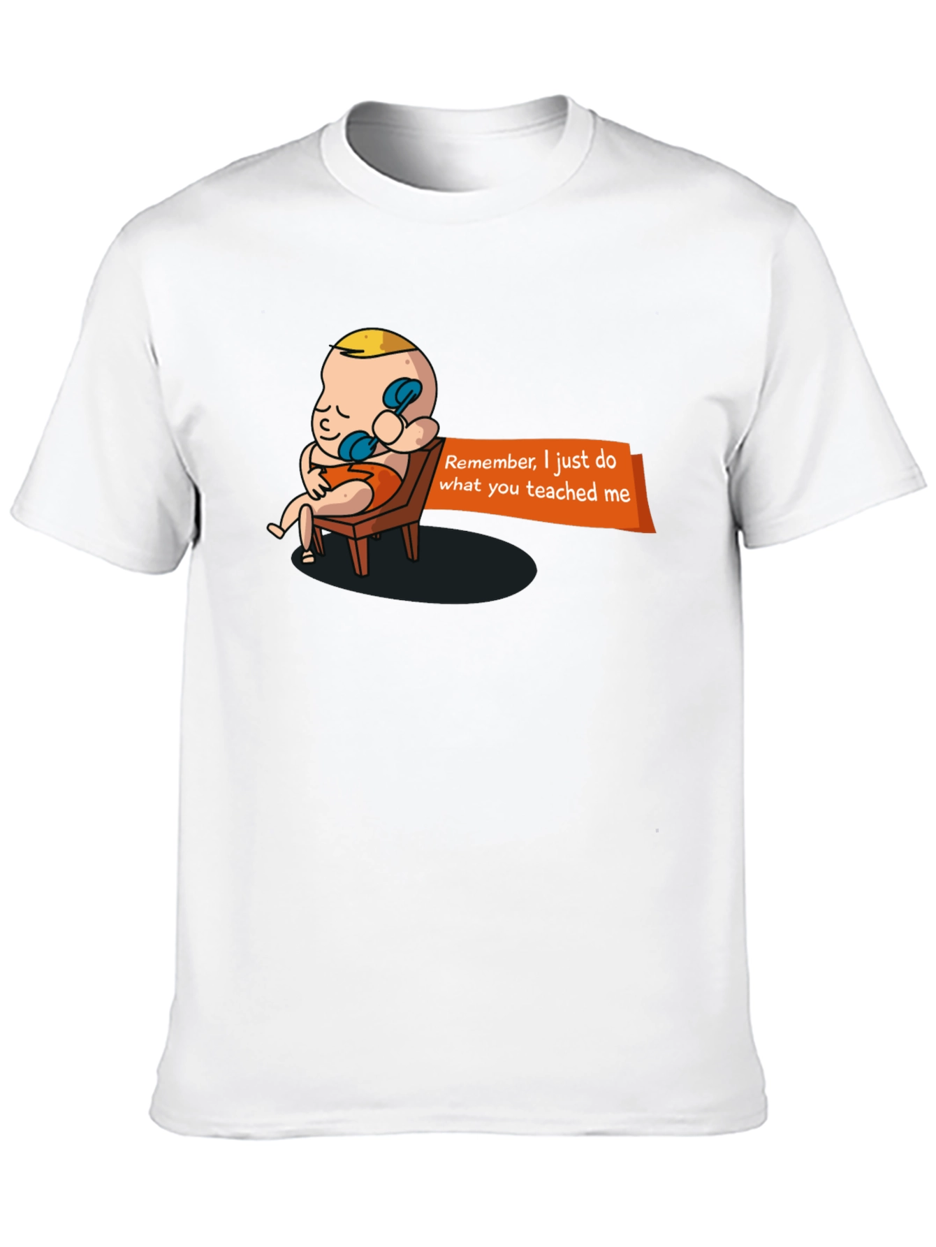 Black Funny Baby On Phone Graphic Tee - Remember What You Taught Me! view 10