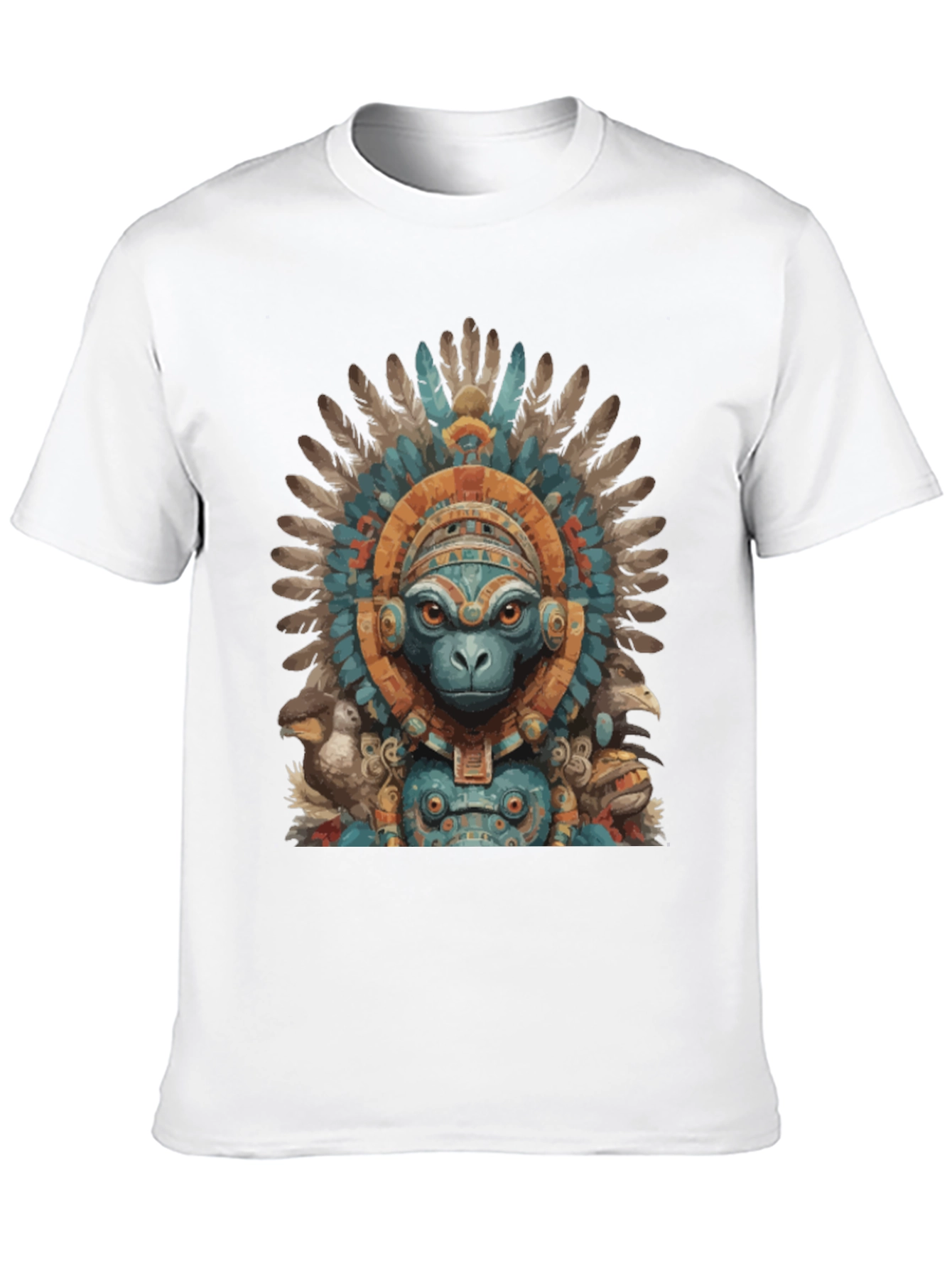Black Monkey Aztec Headdress Graphic Tee view 10