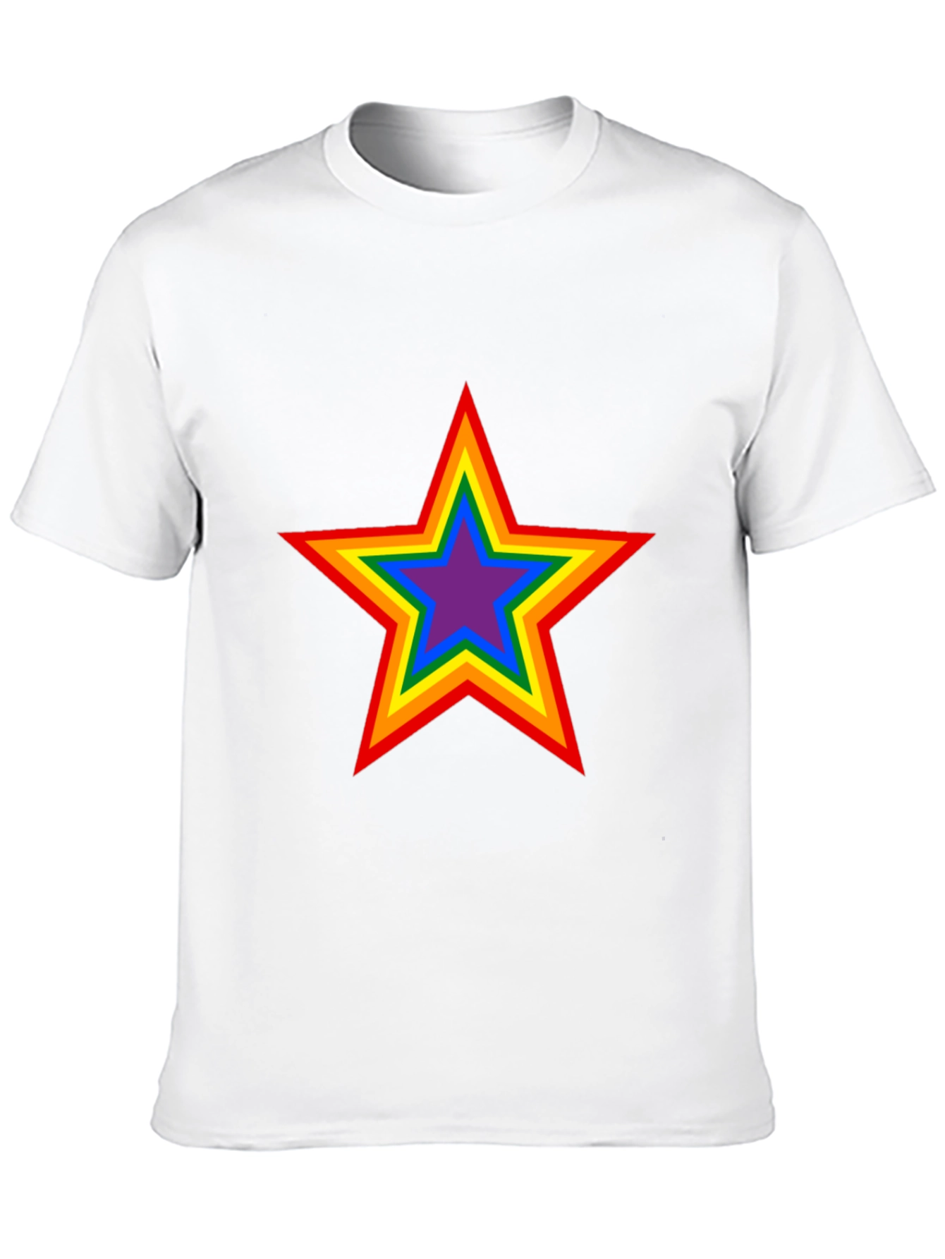 Black Rainbow Star Graphic Black T-Shirt view 10