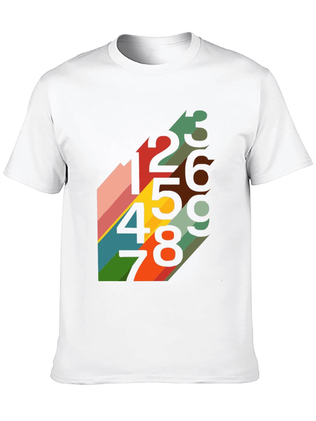 Black Retro Number Pattern Black T-Shirt view 10