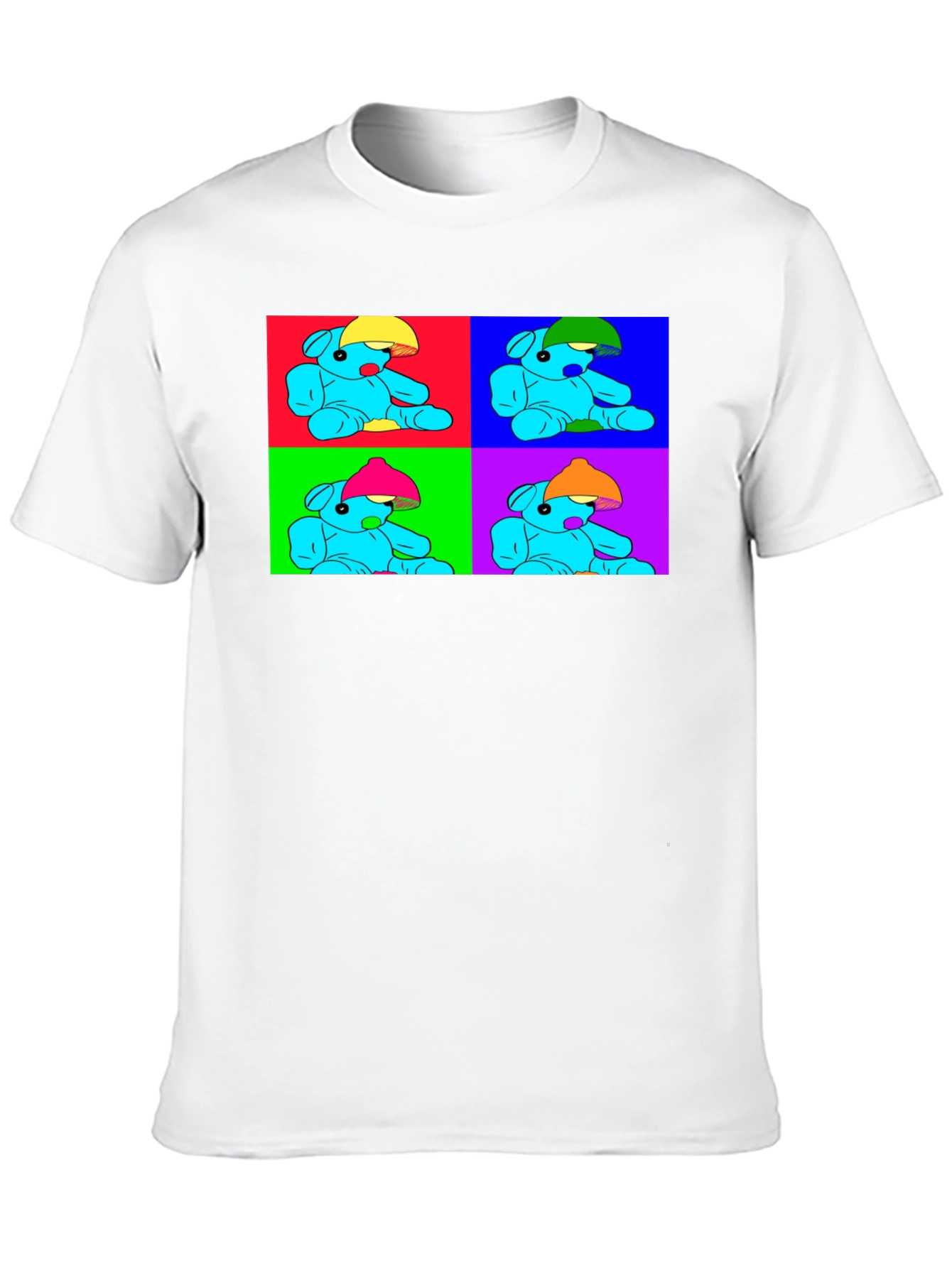 Black Pop Art Teddy Bear Graphic Tee - Unique Design view 10