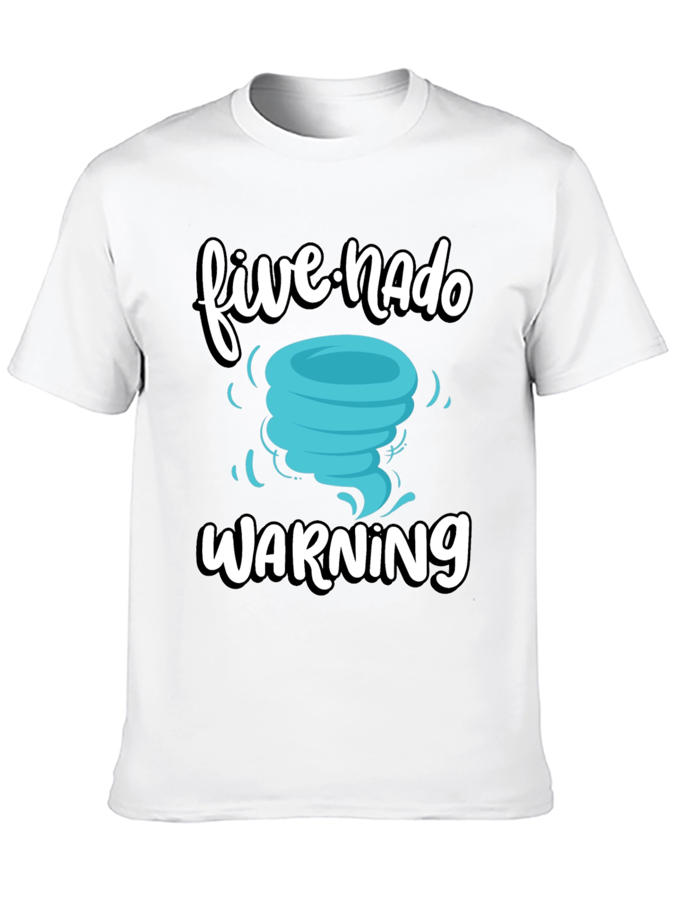 Black Five-Nado Warning T-Shirt, Funny Weather Tee view 10