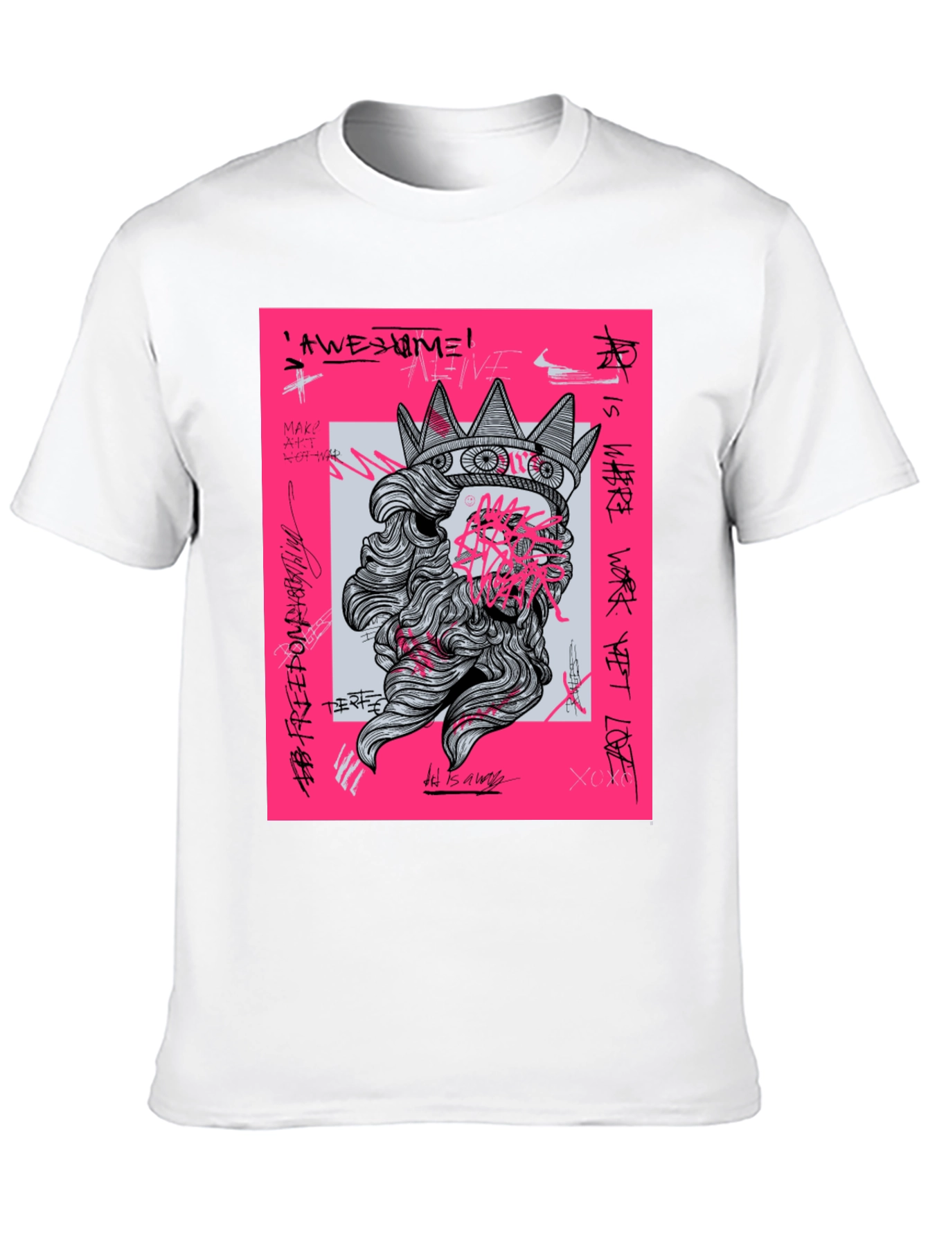 Black Edgy Crown Graphic Tee - Black view 10