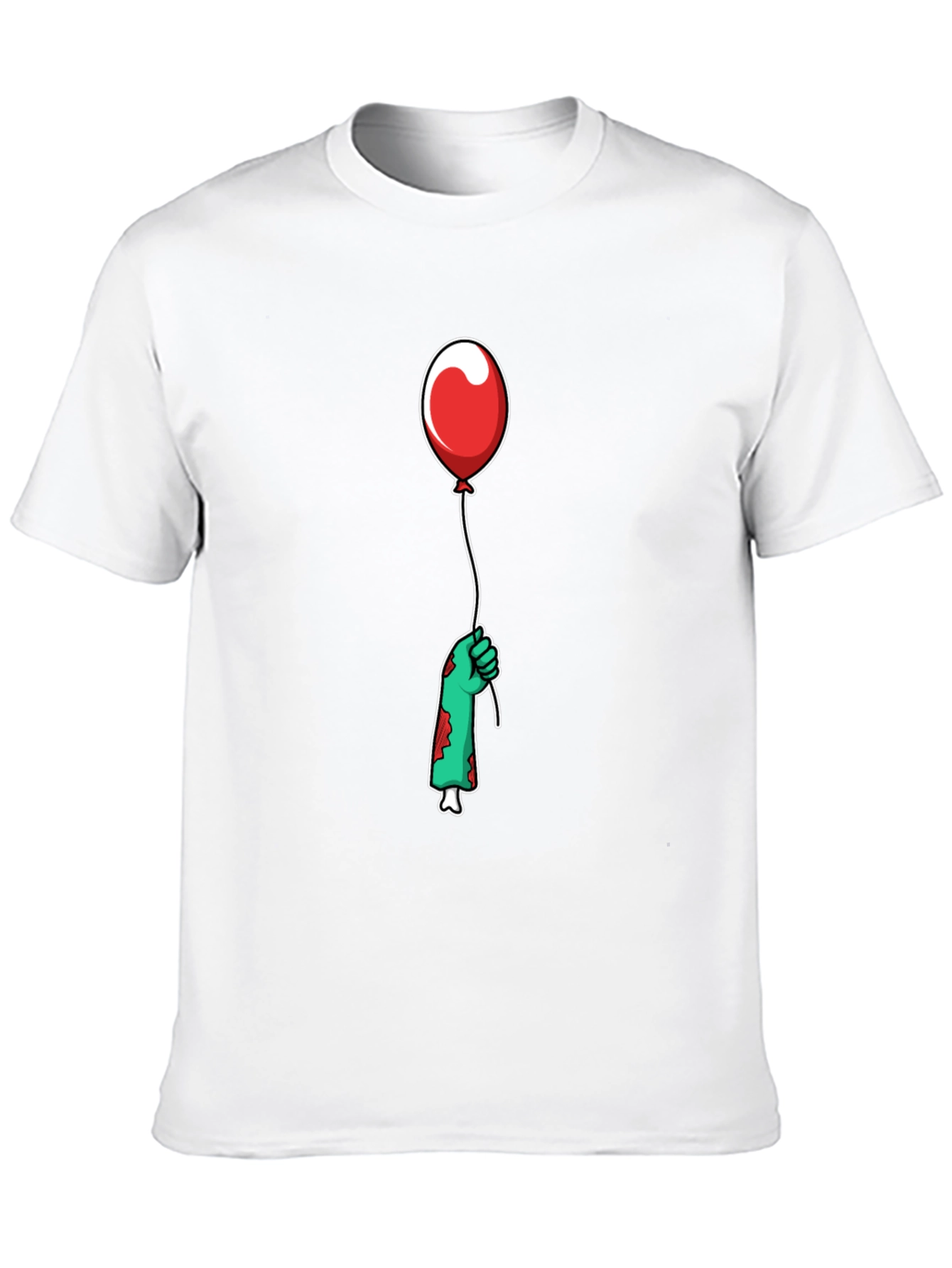 Black Zombie Hand Red Balloon Graphic T-Shirt view 10