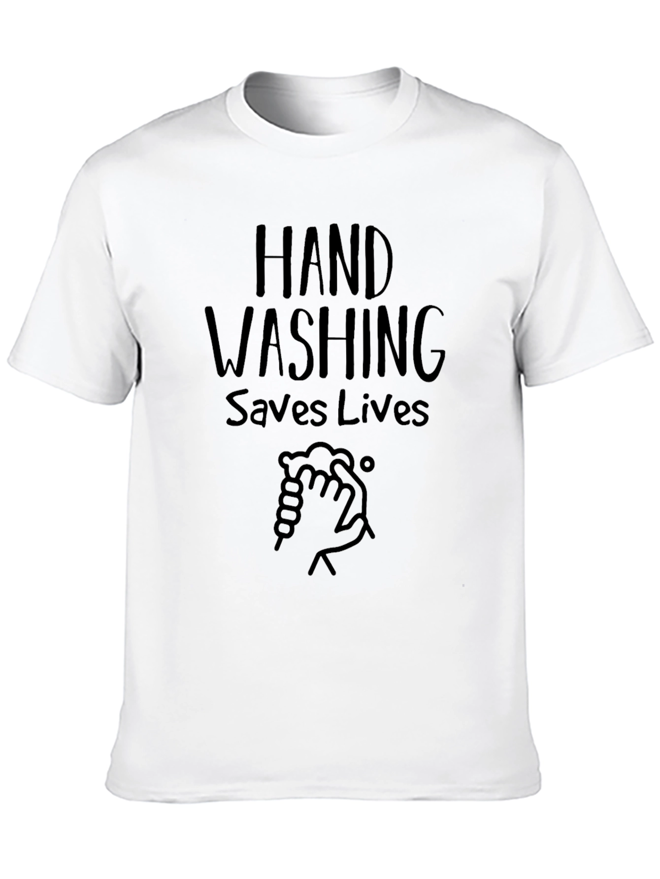 Black Hand Washing Saves Lives Graphic T-Shirt view 10