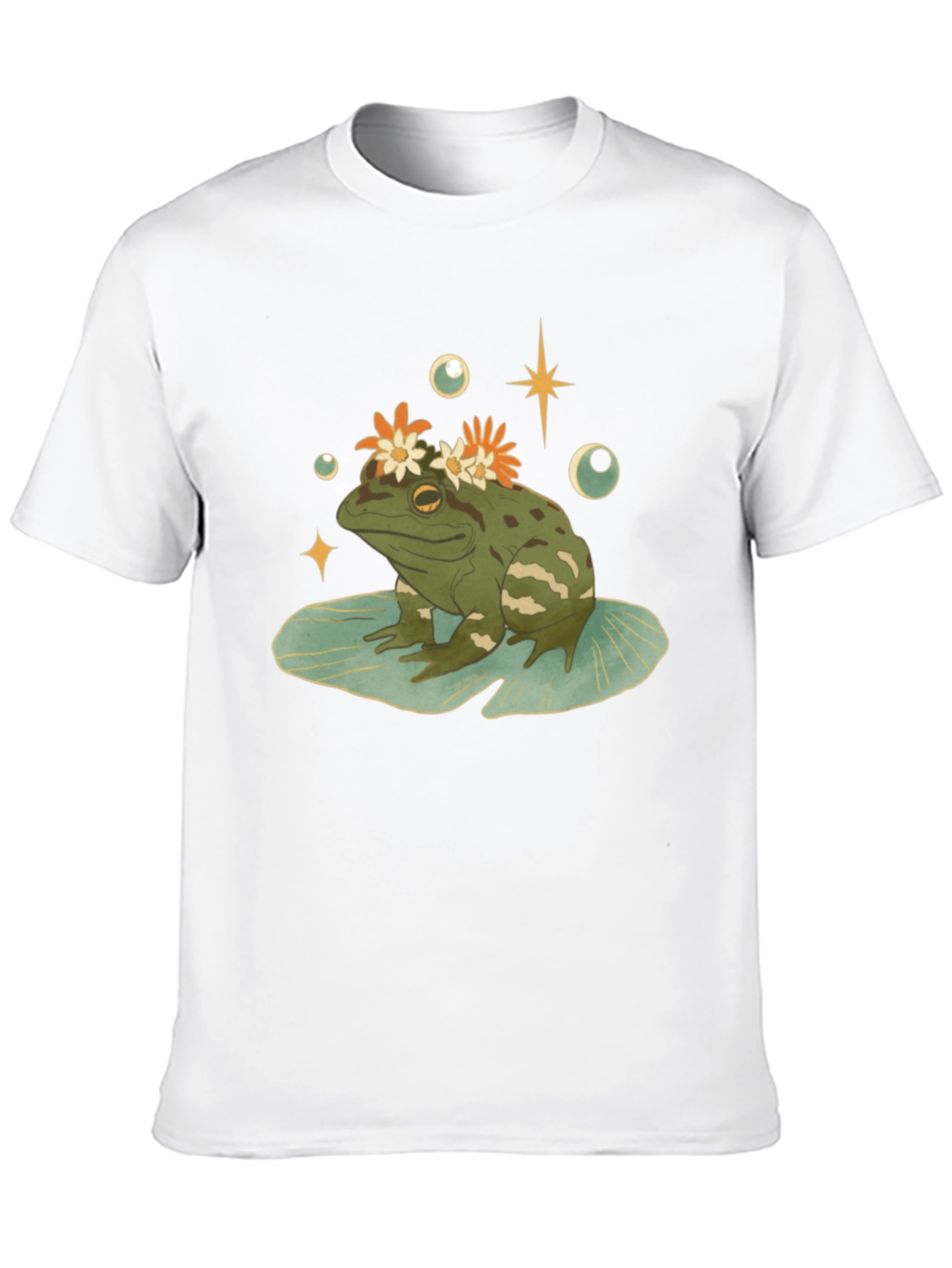 Frog With Flowers Graphic T-Shirt - 10