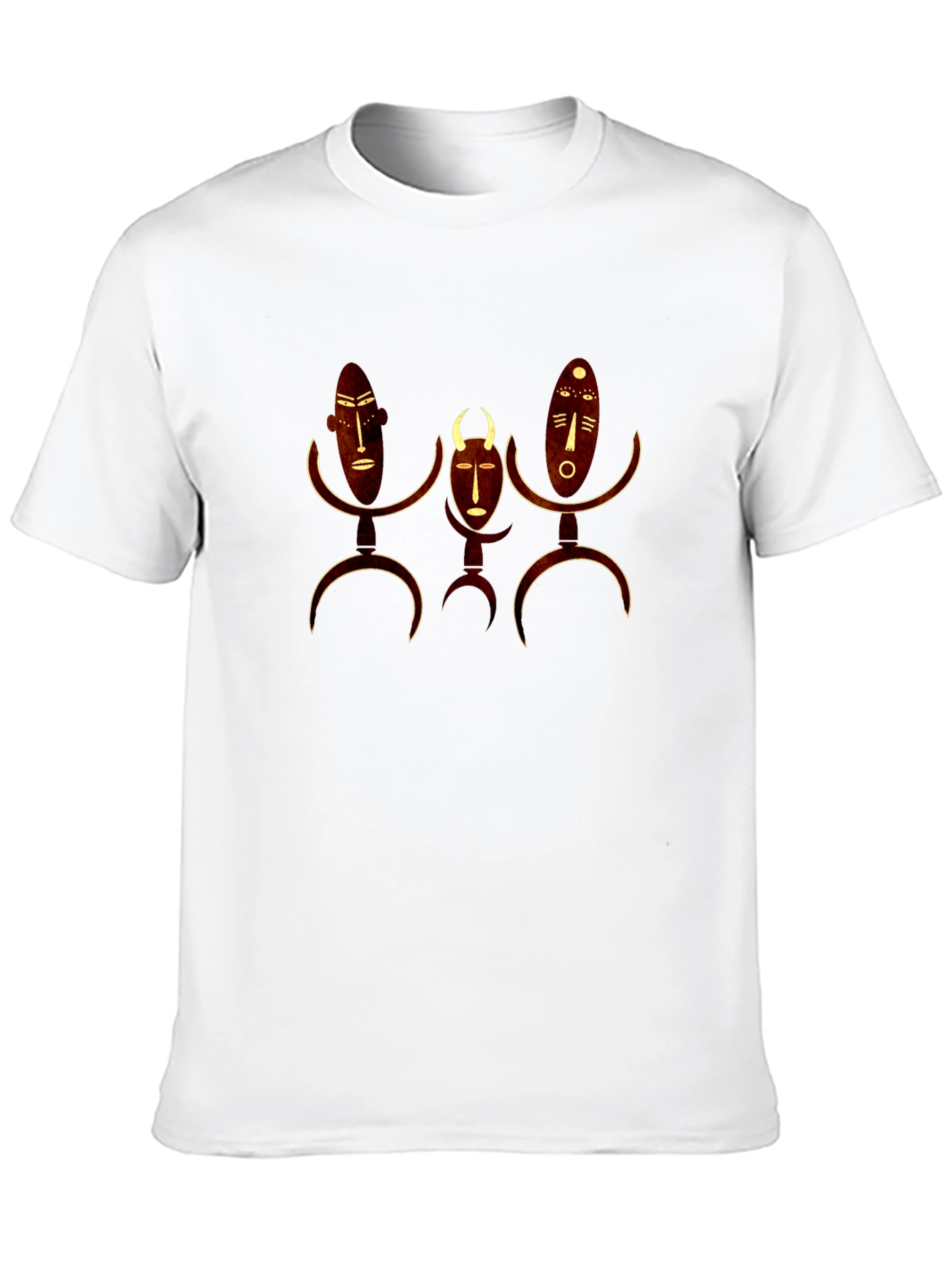 Black Tribal Masks Graphic Black T-Shirt view 10