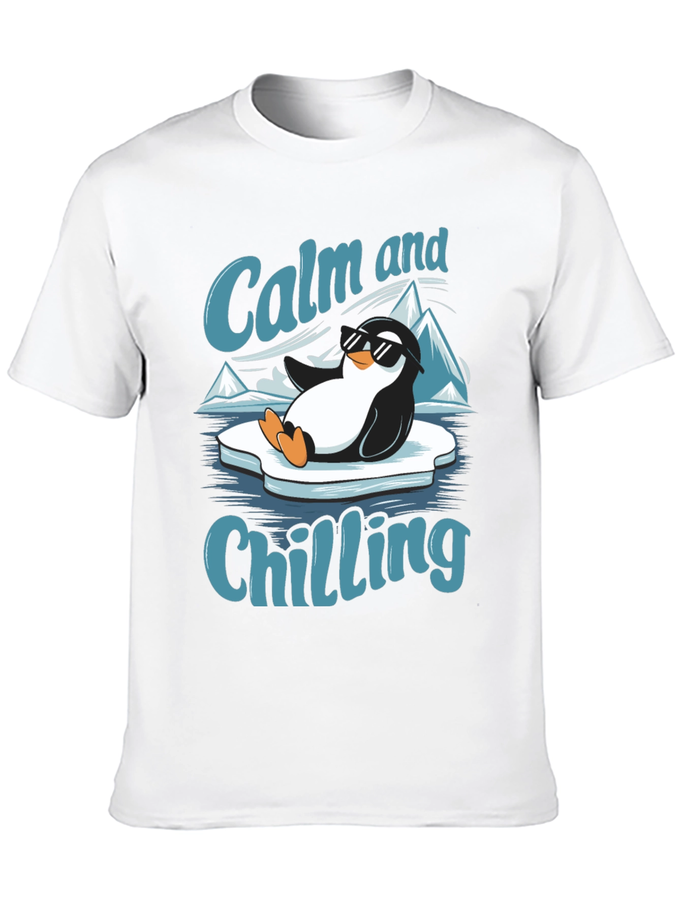 Black Calm and Chilling Penguin T-Shirt view 10