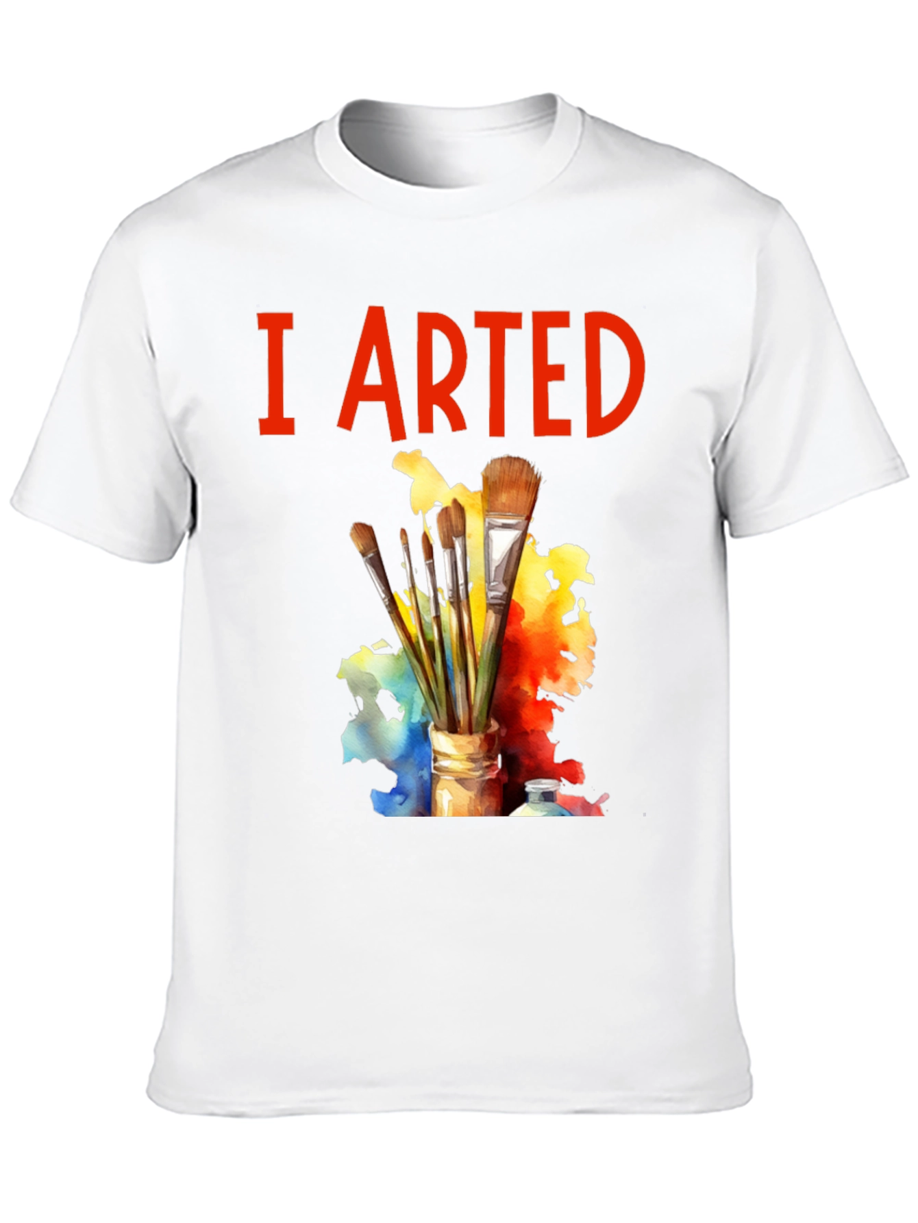 Black I Arted T-Shirt - Painter's Palette Brush Design view 10