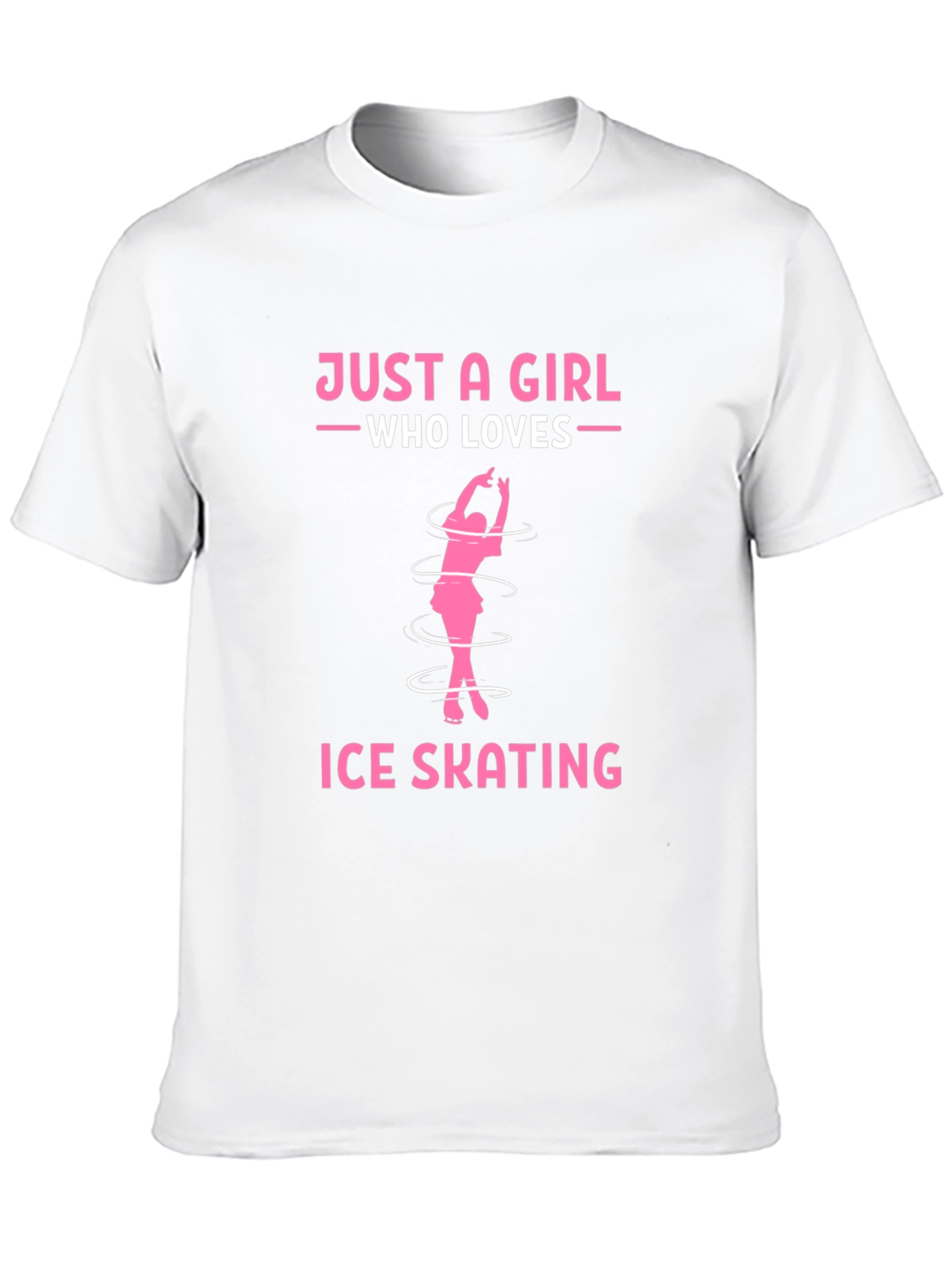 Black Just a Girl Who Loves Ice Skating T-Shirt view 10