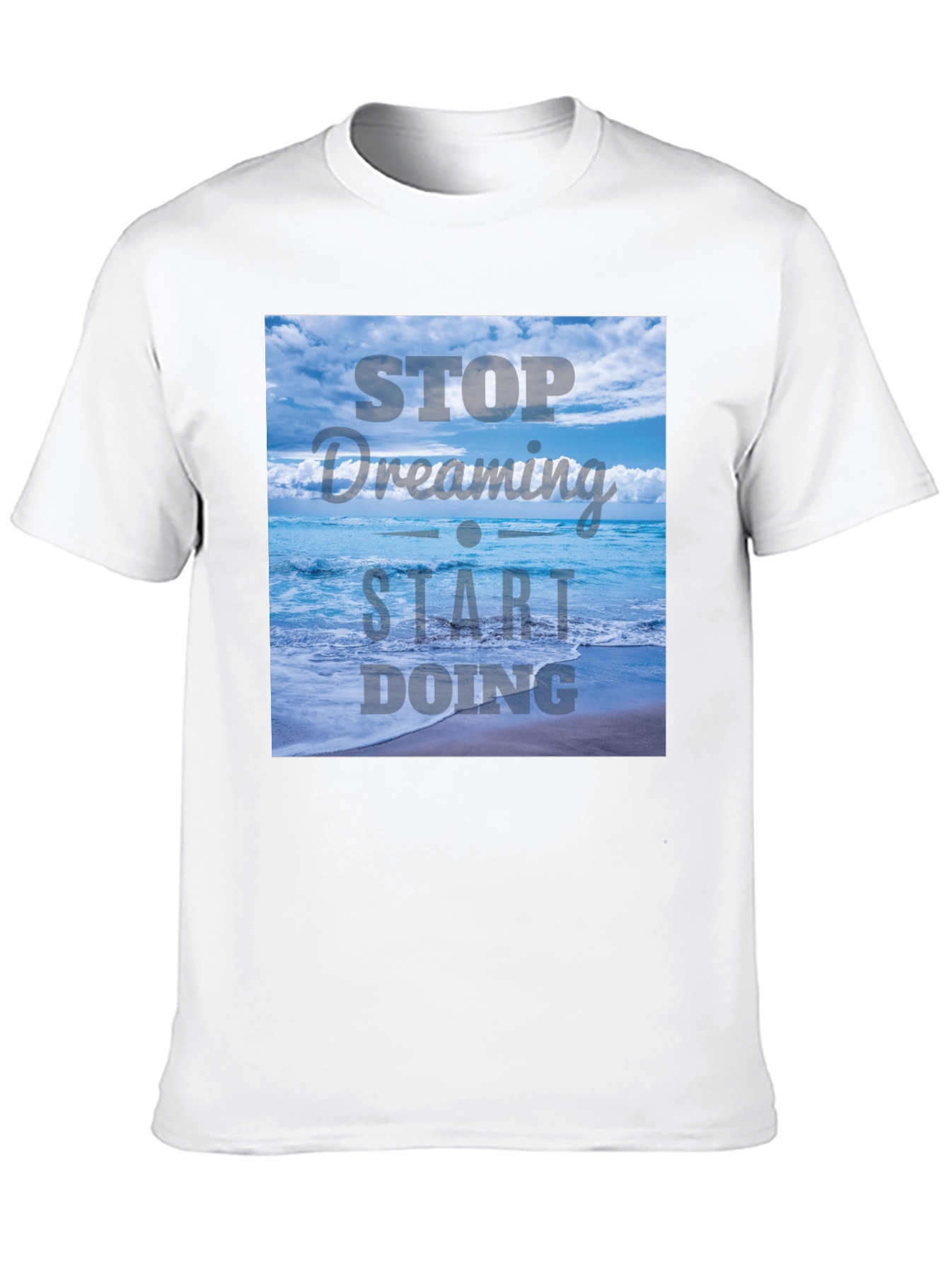 Black Inspirational Ocean T-Shirt - Stop Dreaming, Start Doing view 10