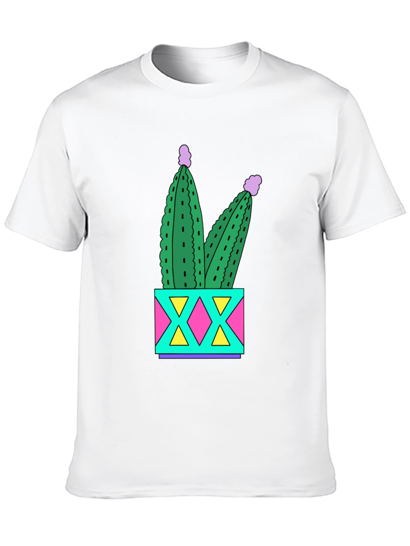 Black Fun Cactus T-Shirt - Black Cotton Graphic Tee view 10