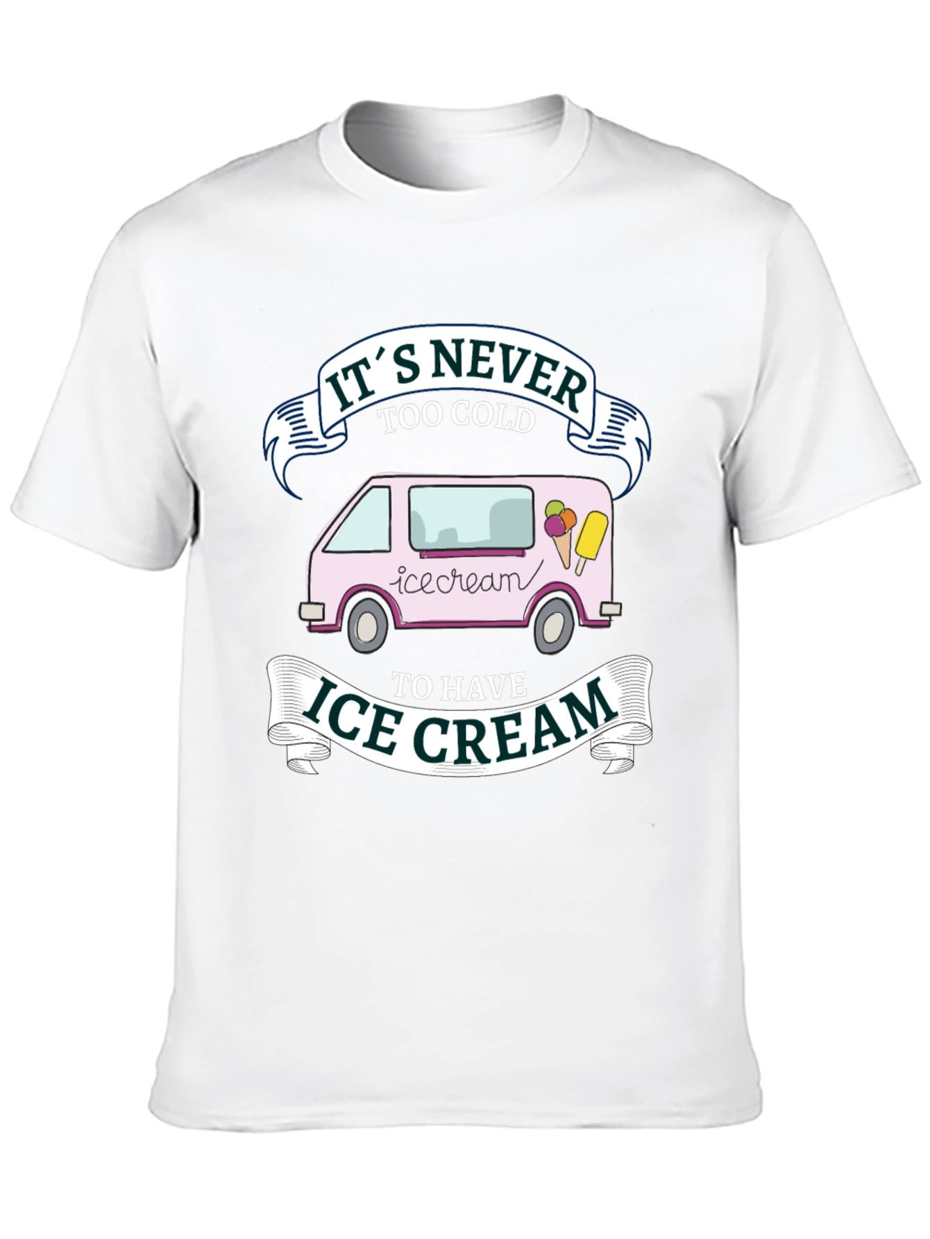 Black It's Never Too Cold Ice Cream Graphic T-Shirt view 10