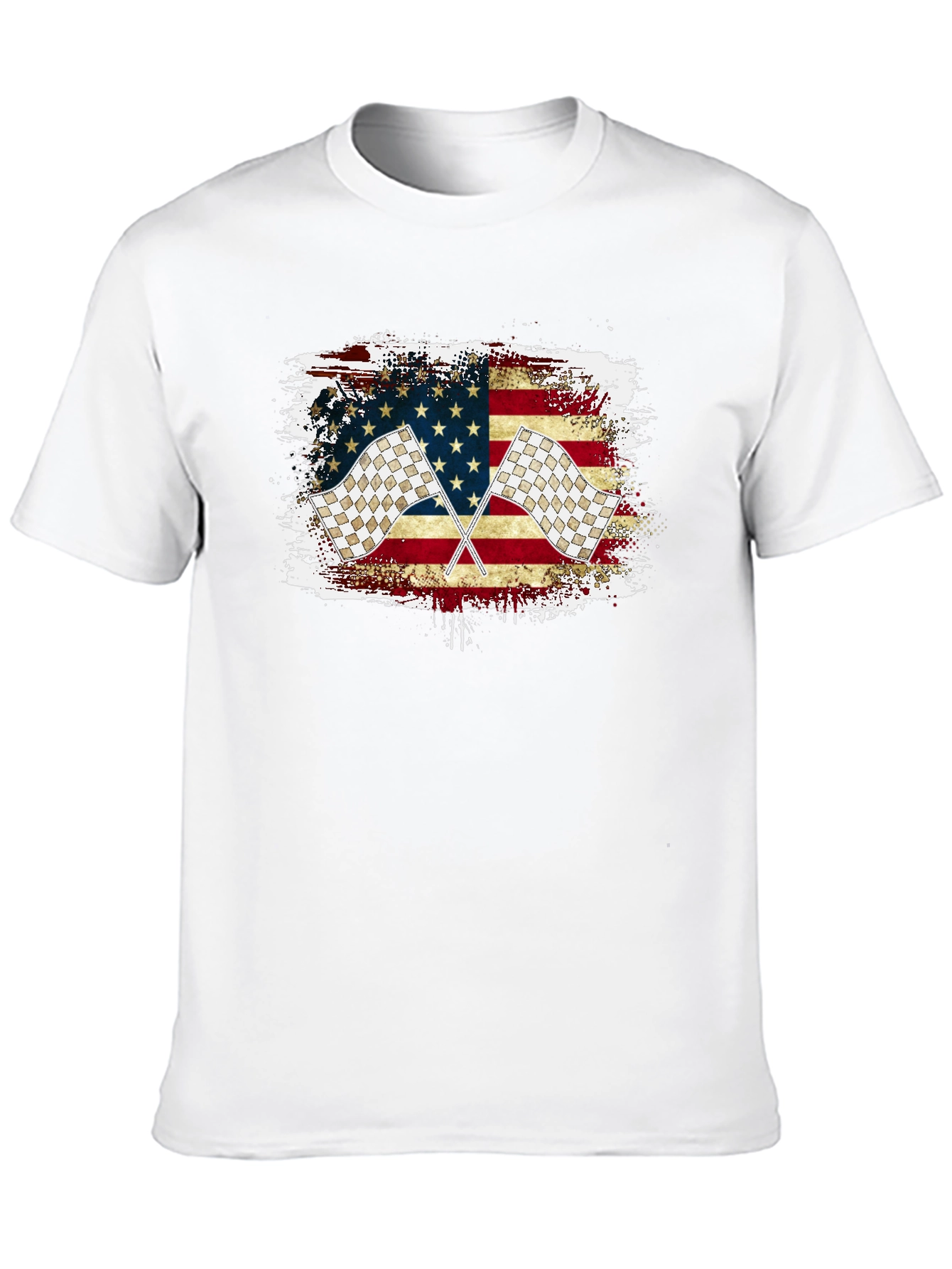 Black Racing Flag USA T-Shirt view 10
