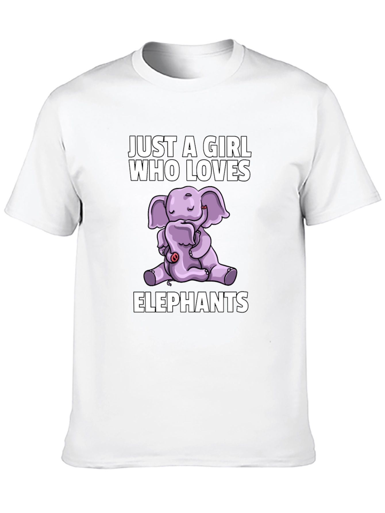 Black Elephant Lover's T-Shirt - Girl's Cute Elephant Design view 10