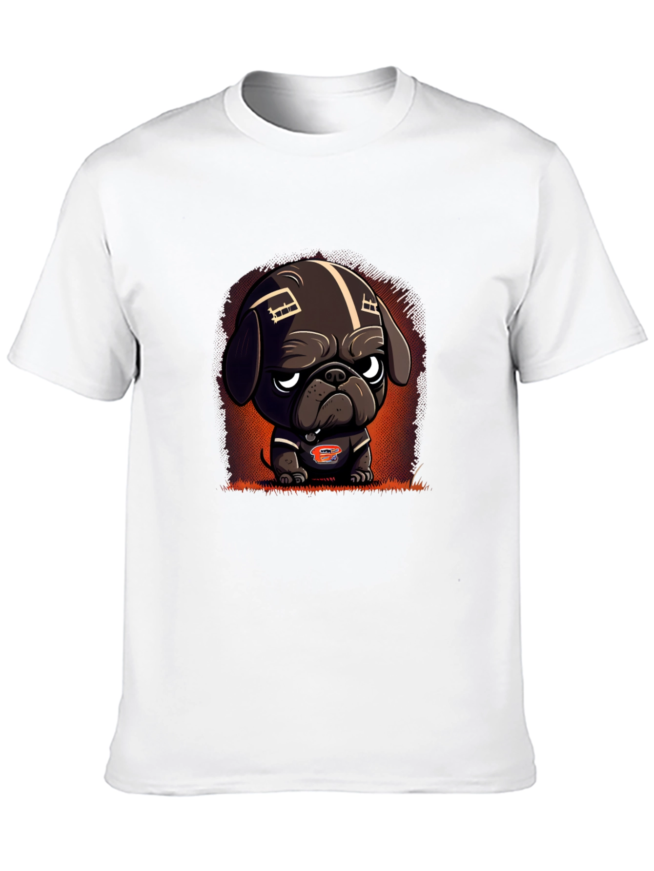 Black Cartoon Dog Football Fan T-Shirt view 10