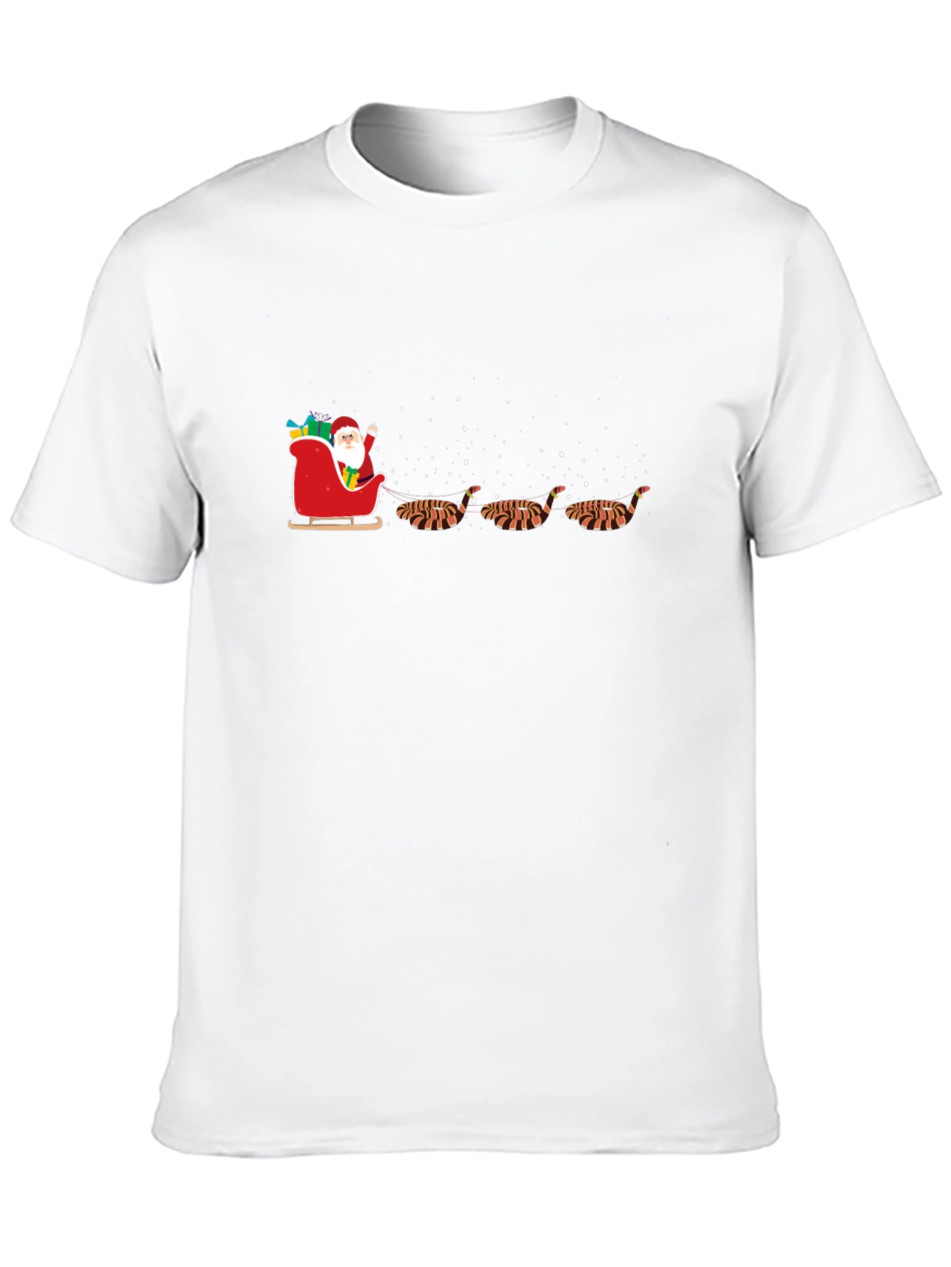 Black Santa's Sleigh Pulled by Tiger T-Shirt view 10