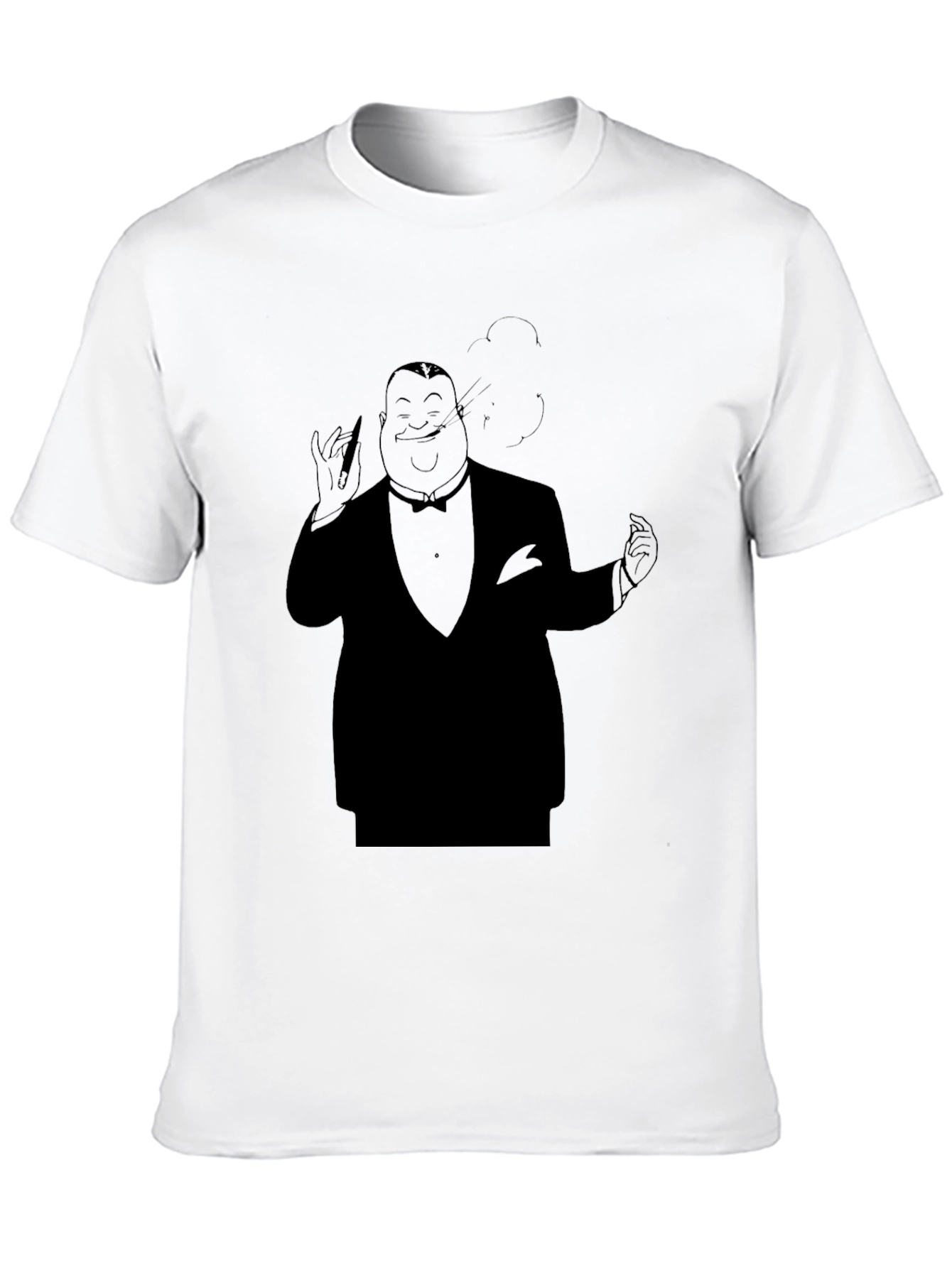 Black Black Tuxedo Cartoon Graphic Tee view 10