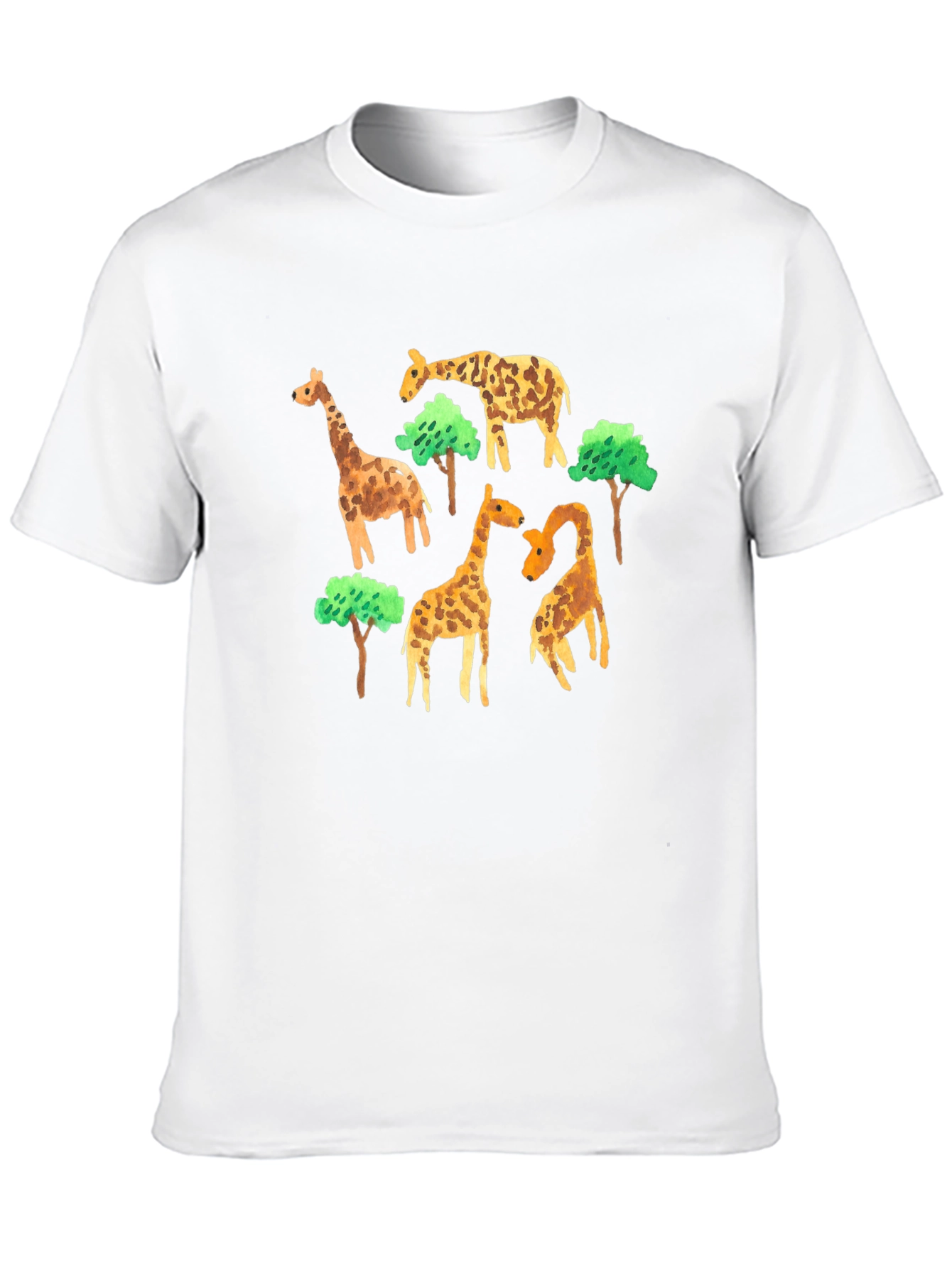 Black Giraffe Pattern T-Shirt - Black view 10