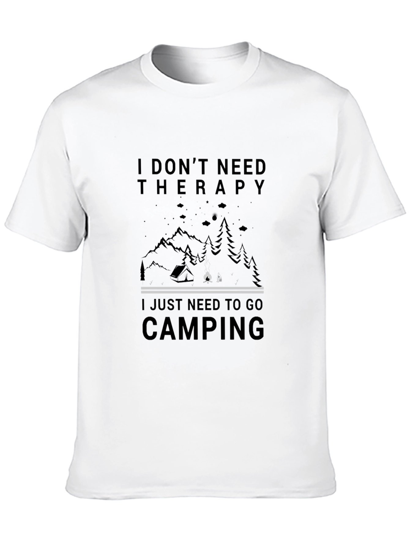 Black Camping Therapy Black Graphic Tee view 10