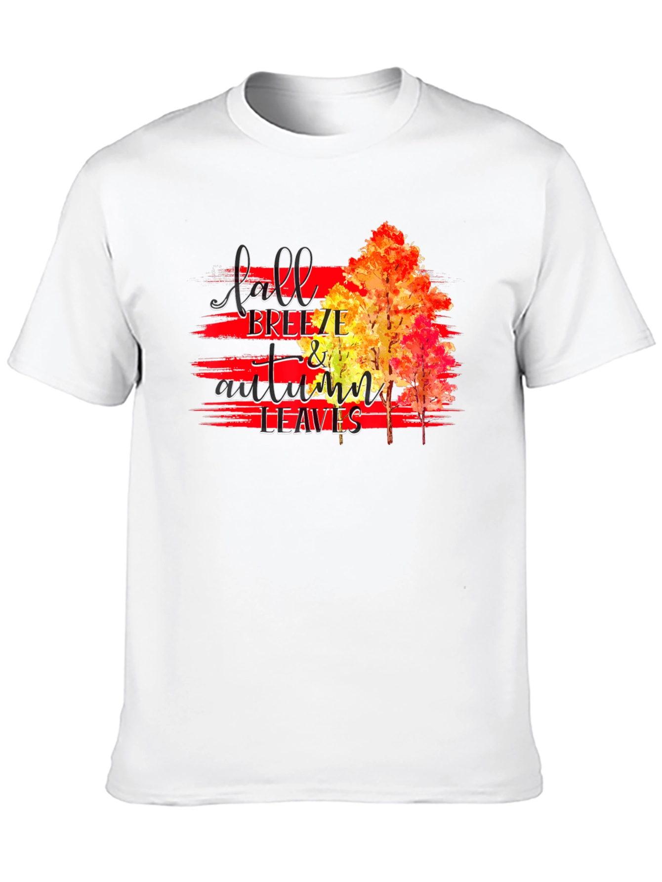 Black Fall Breeze & Autumn Leaves Graphic T-Shirt view 10