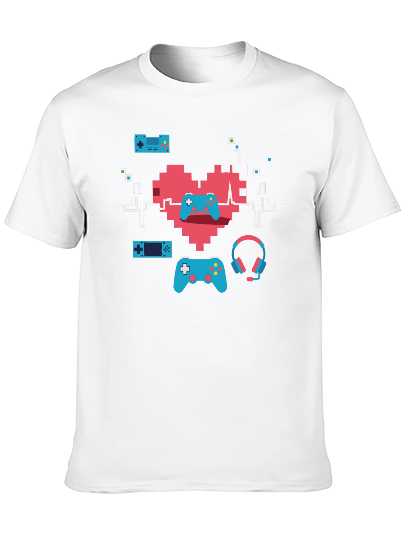 Black Gamer Heartbeat T-Shirt - Pixel Art Gaming Tee view 10