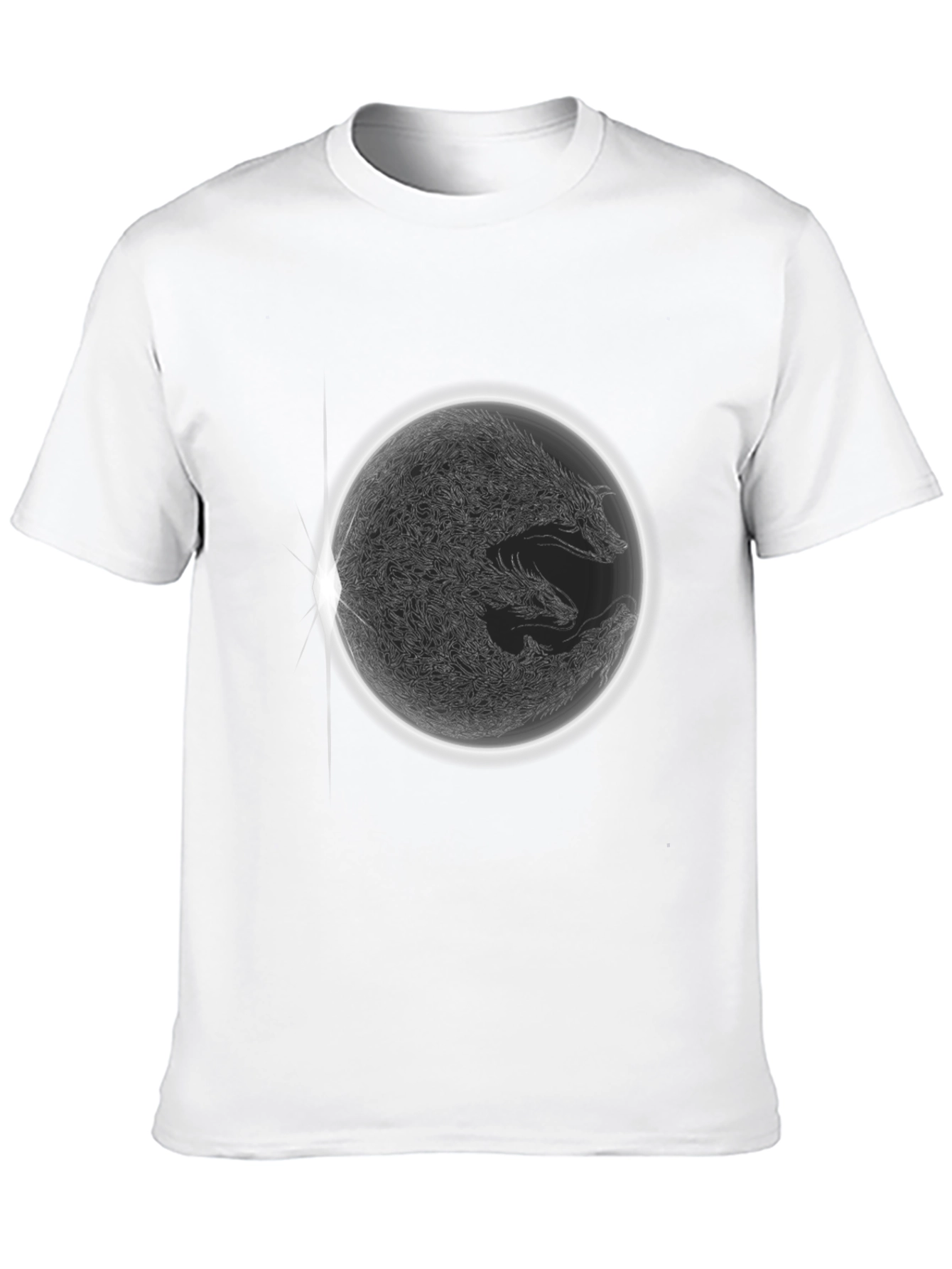 Black Wolf Eclipse Graphic Black T-Shirt view 10