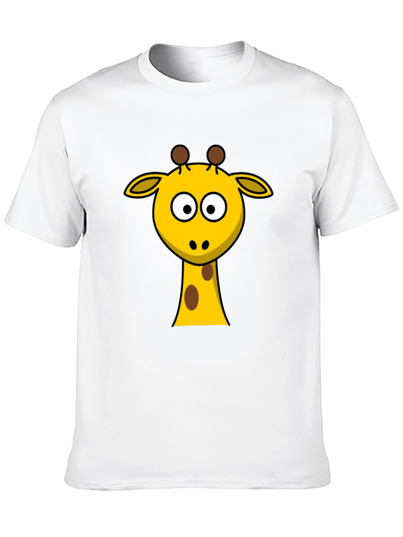 Black Cartoon Giraffe T-Shirt - Black Cotton Tee view 10