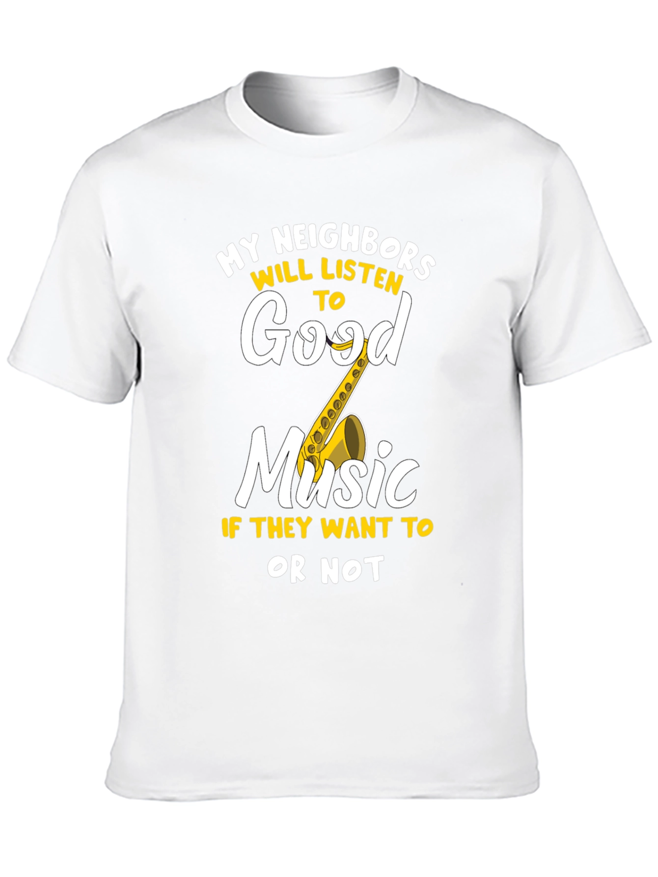 Black Funny Music Lover T-Shirt: My Neighbors Will Listen view 10