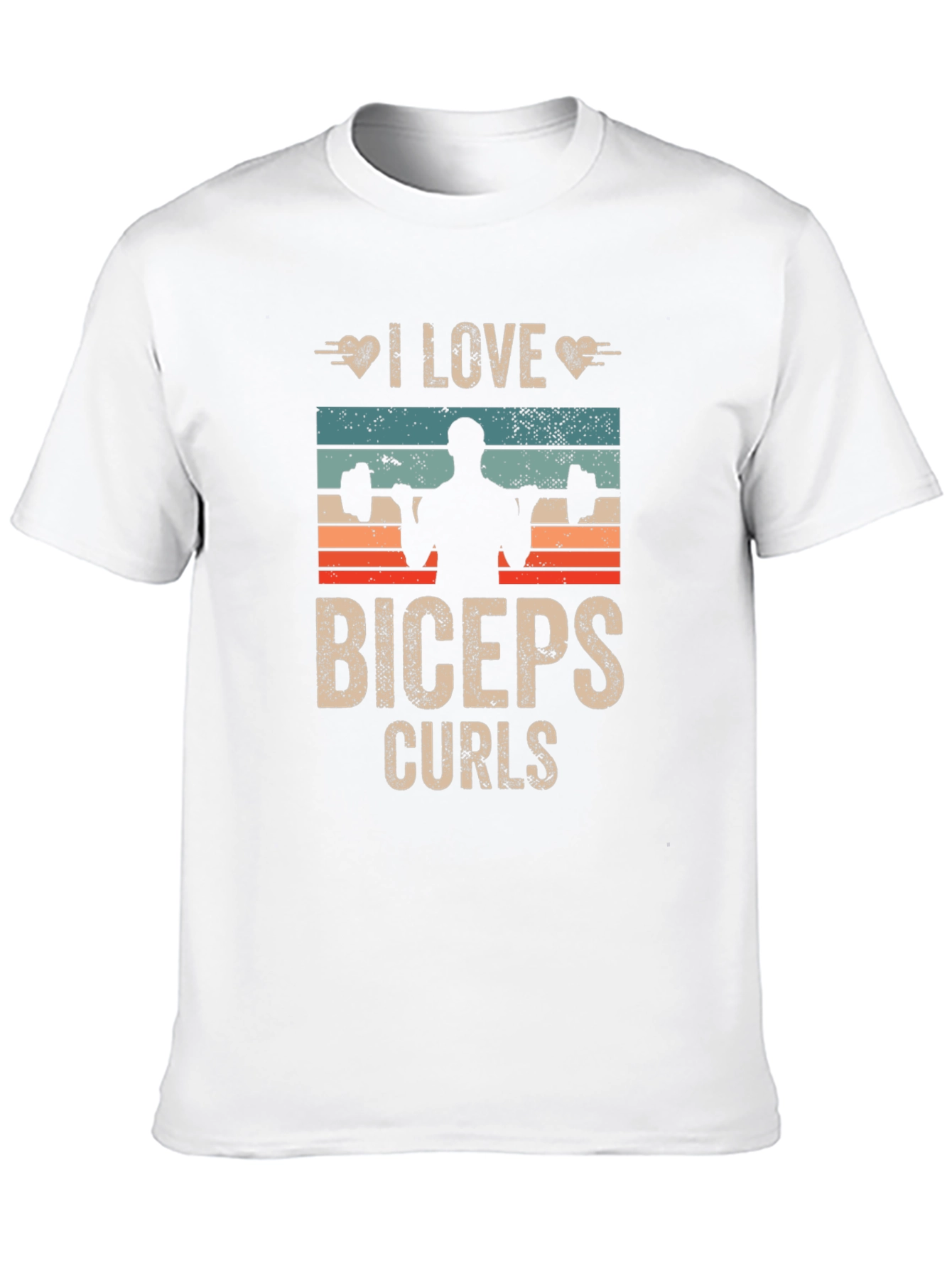 Black I Love Biceps Curls Graphic T-Shirt view 10
