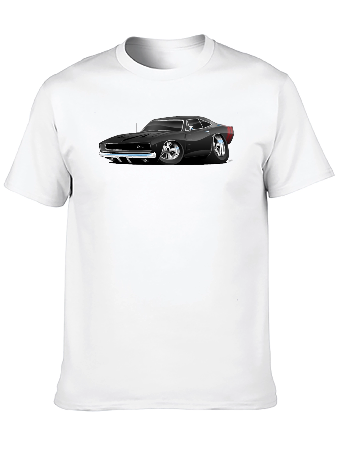 Black Classic Car Graphic Black T-Shirt view 10