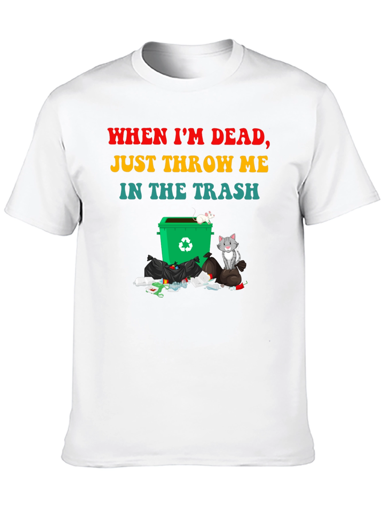 Black Humorous "Throw Me in the Trash" Graphic Tee view 10