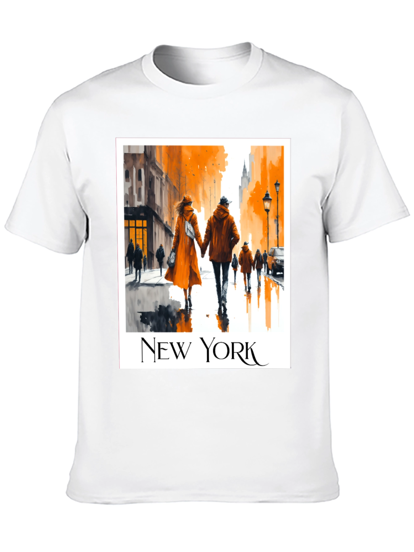 Black New York City Couple T-Shirt view 10