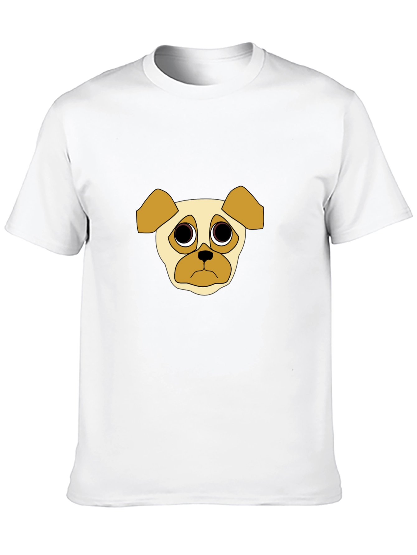 Black Sad Pug Graphic Tee - Black Cotton Casual T-Shirt view 10