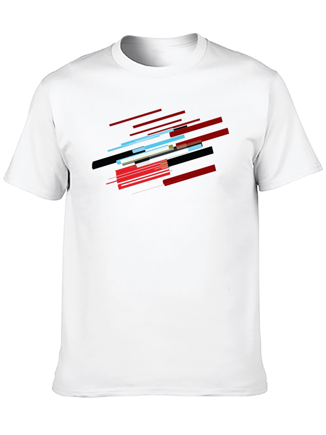 Black Abstract Lines Graphic Black T-Shirt view 10